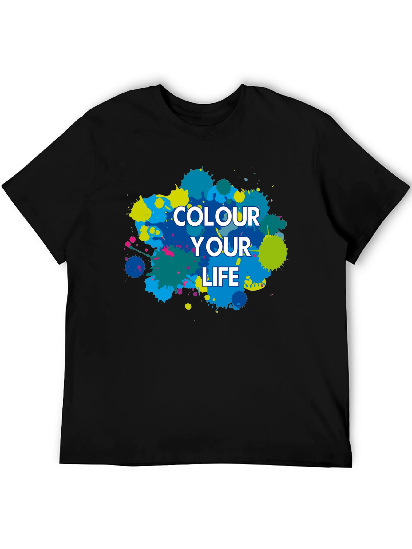Colour Your Life Black Graphic T-Shirt