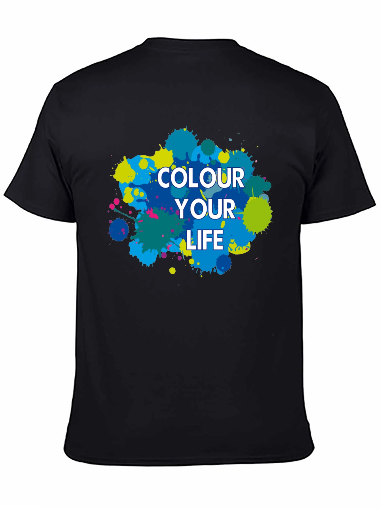 Colour Your Life Black Graphic T-Shirt