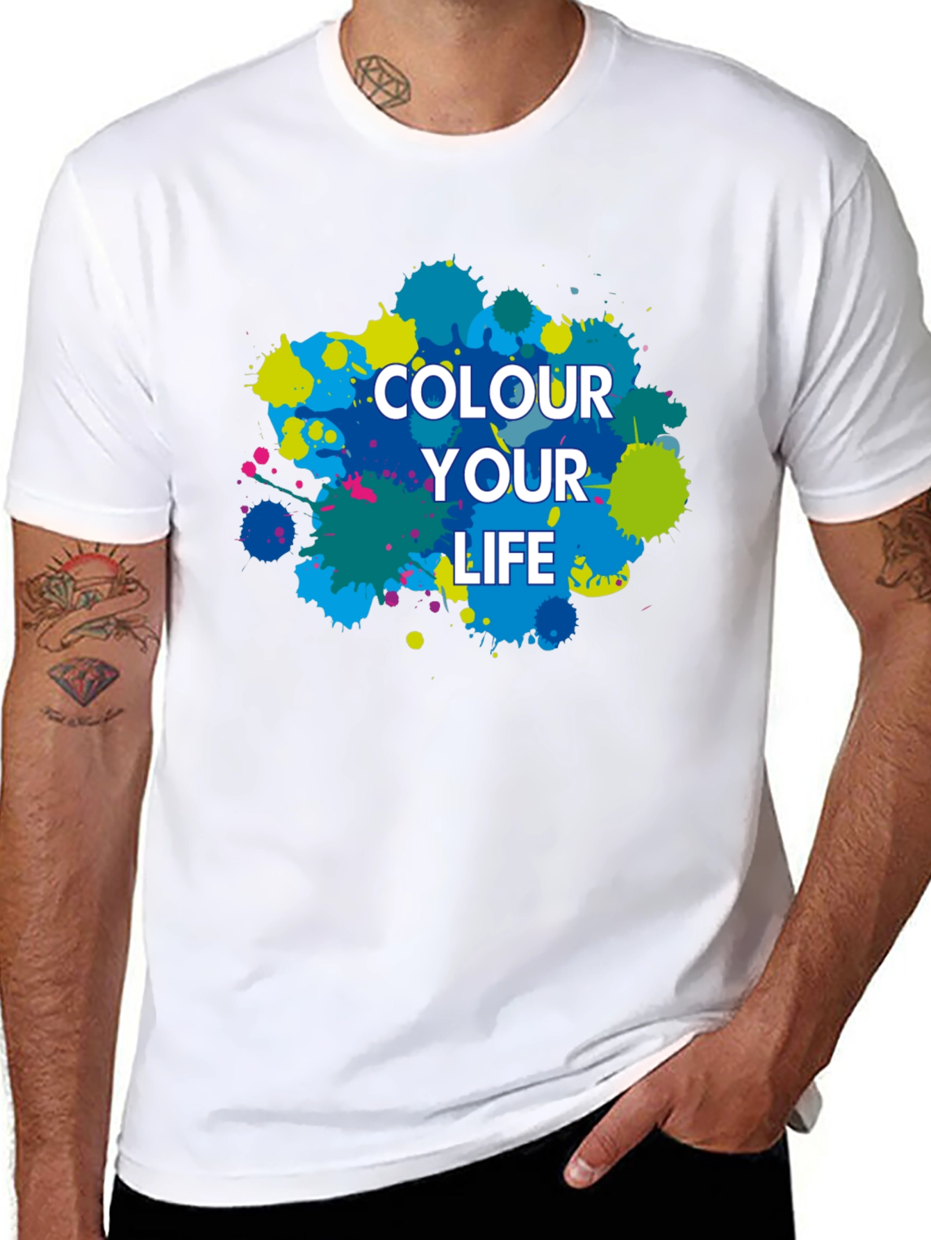 Colour Your Life Black Graphic T-Shirt