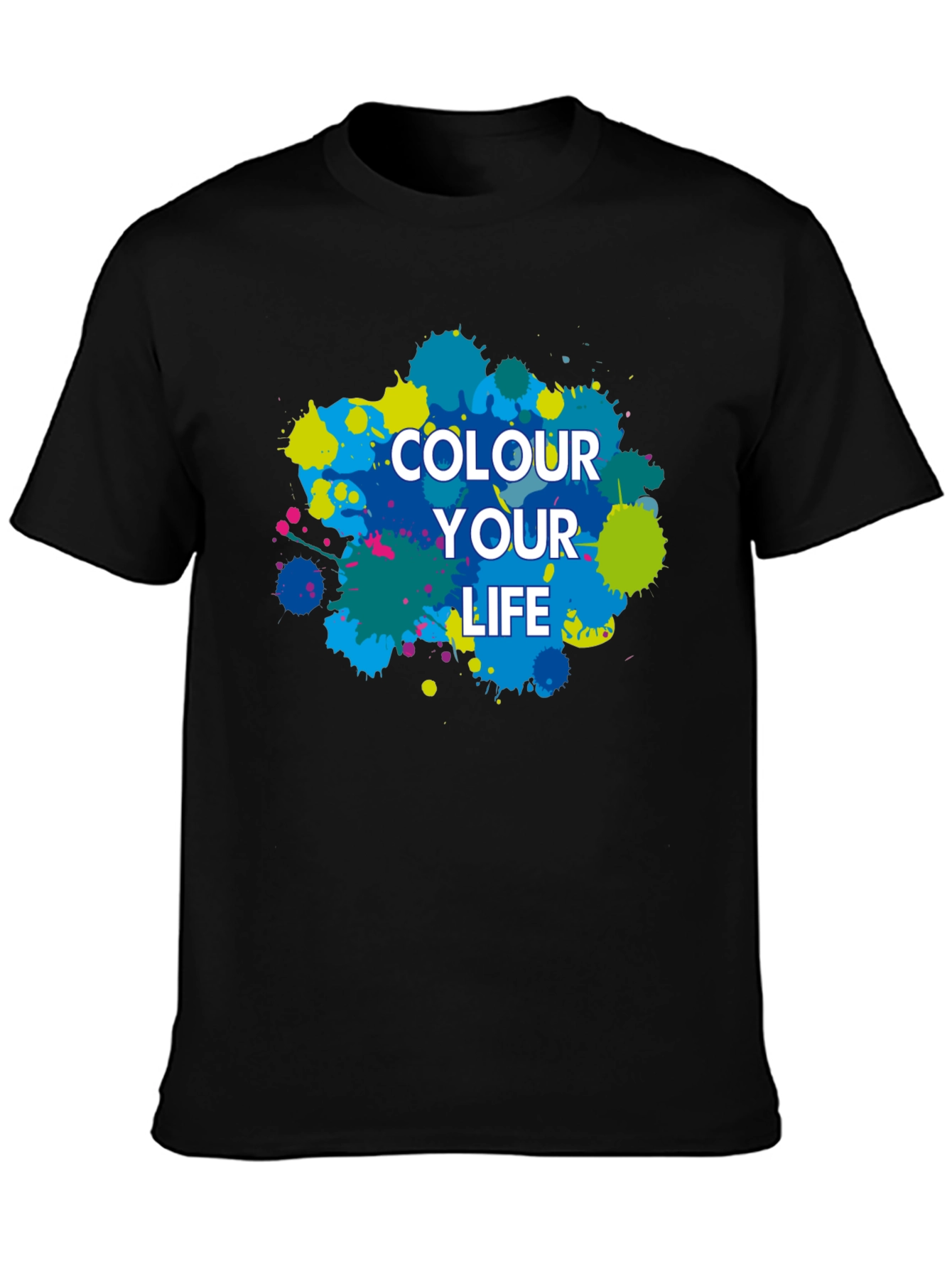 Colour Your Life Black Graphic T-Shirt