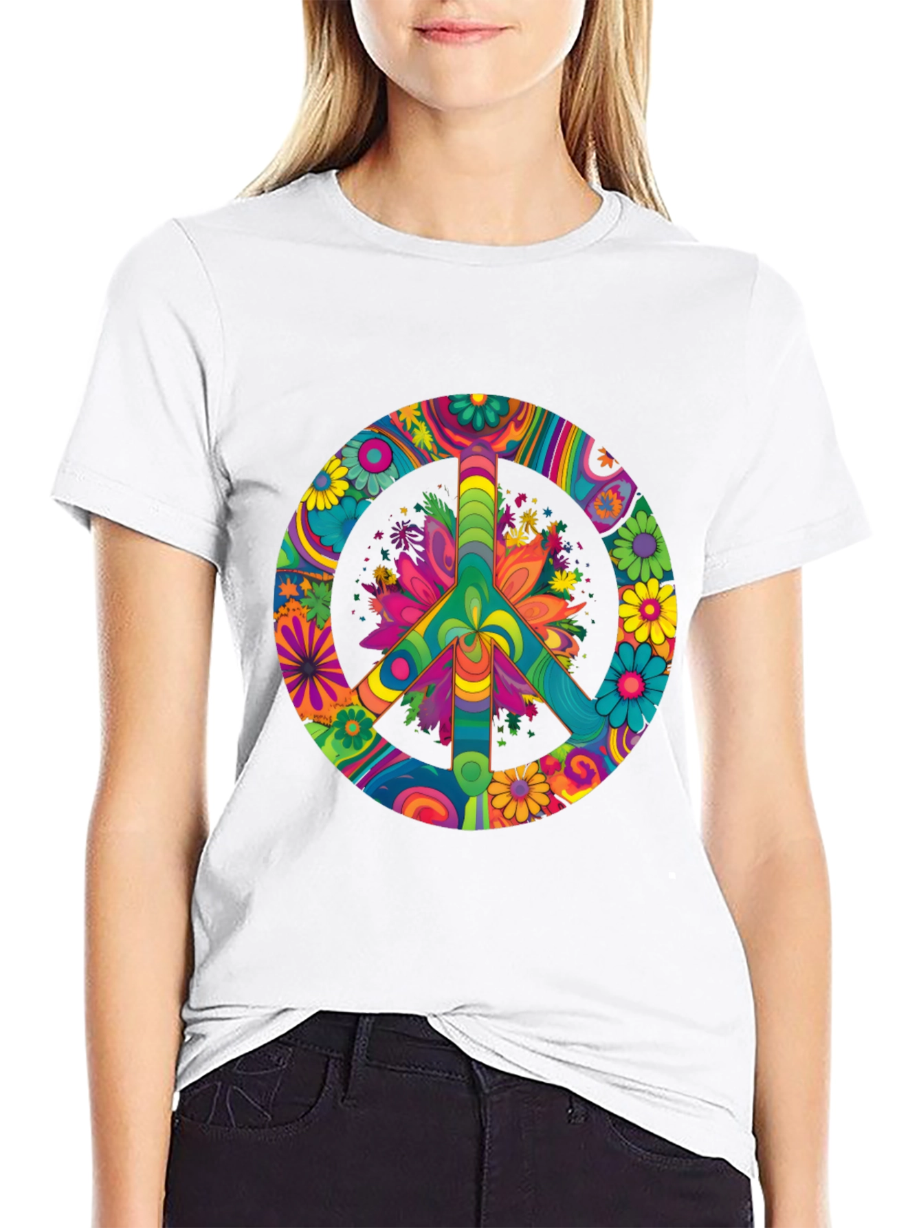 Psychedelic Peace Sign Graphic Tee