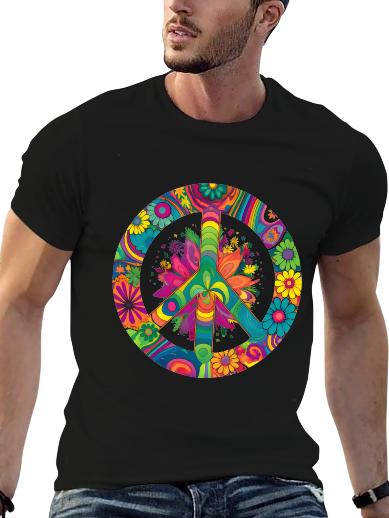Psychedelic Peace Sign Graphic Tee