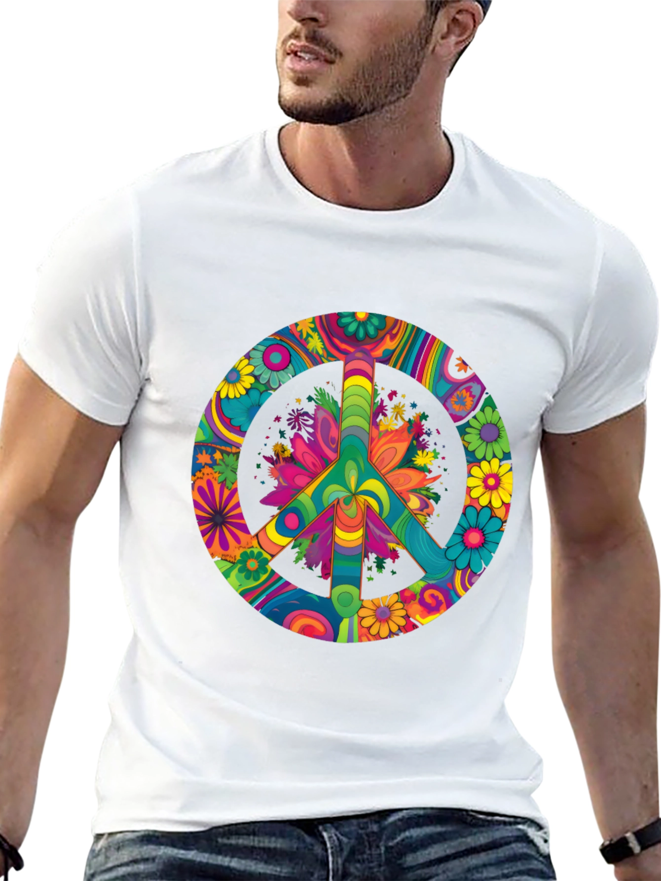 Psychedelic Peace Sign Graphic Tee