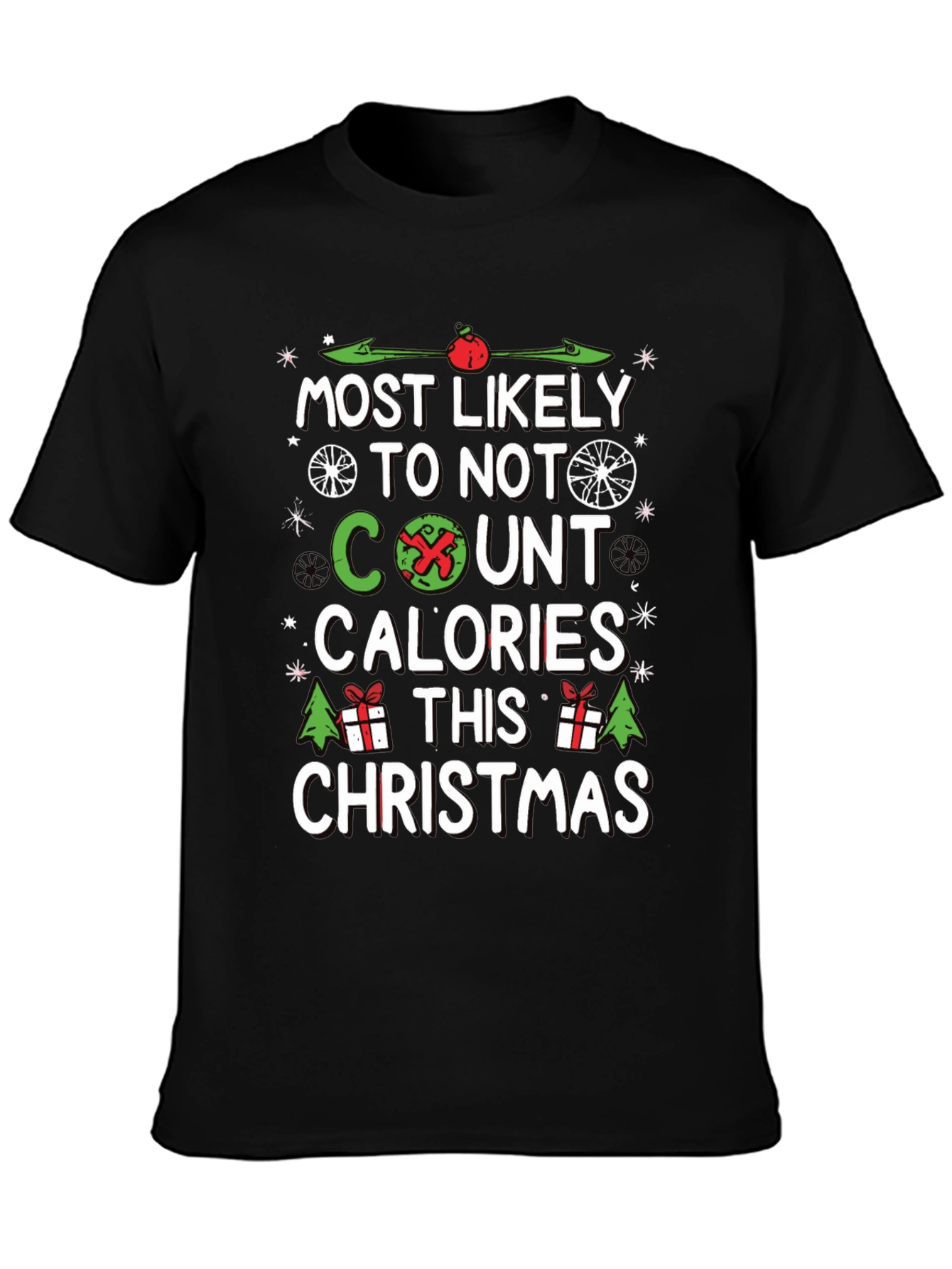 Funny Christmas Calorie Counting T-Shirt