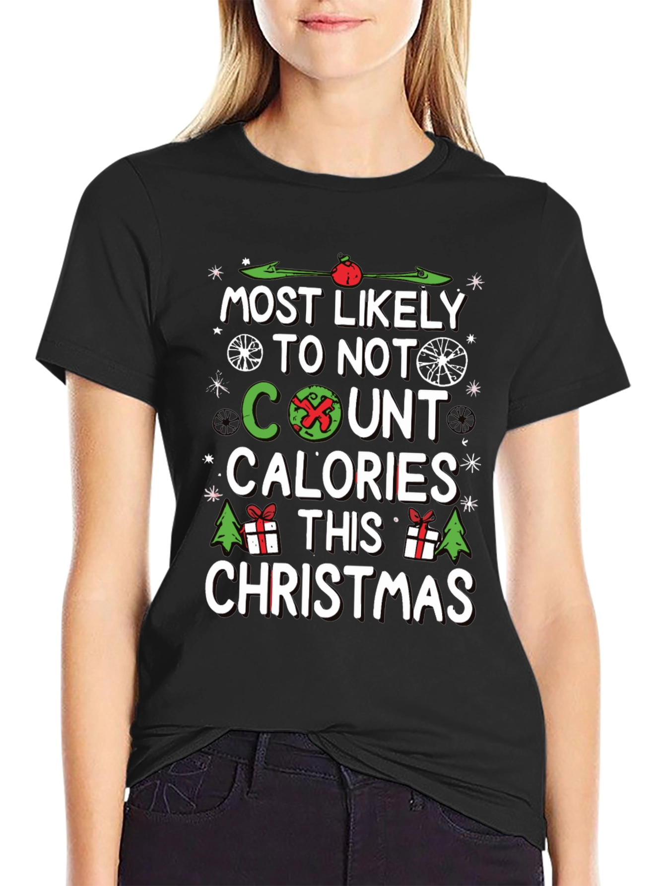 Funny Christmas Calorie Counting T-Shirt