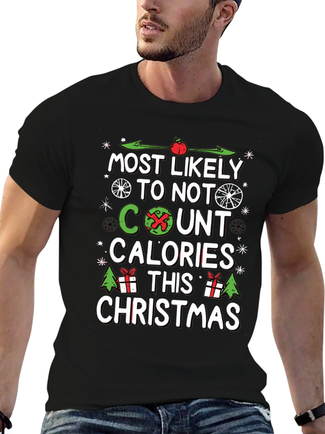 Funny Christmas Calorie Counting T-Shirt