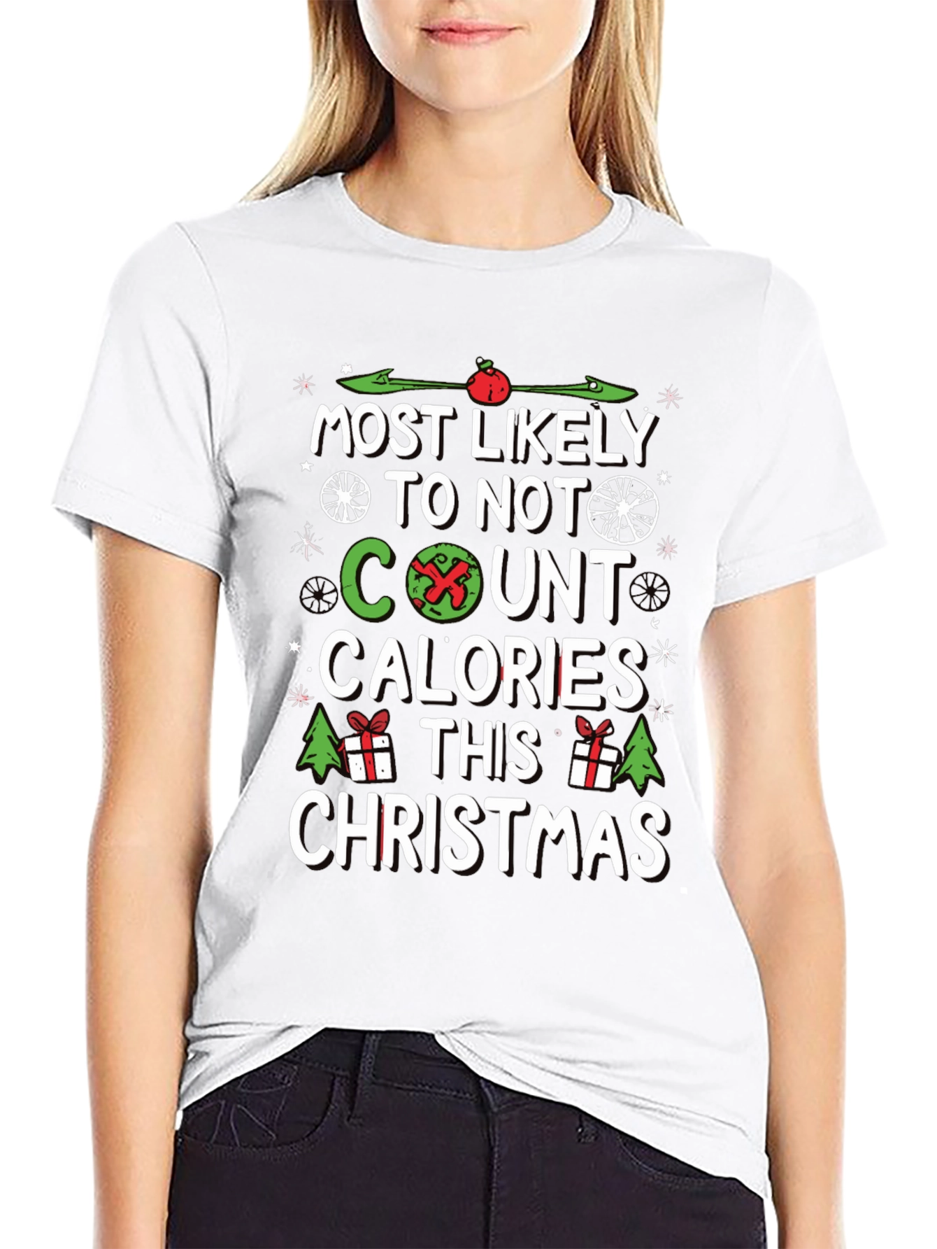 Funny Christmas Calorie Counting T-Shirt