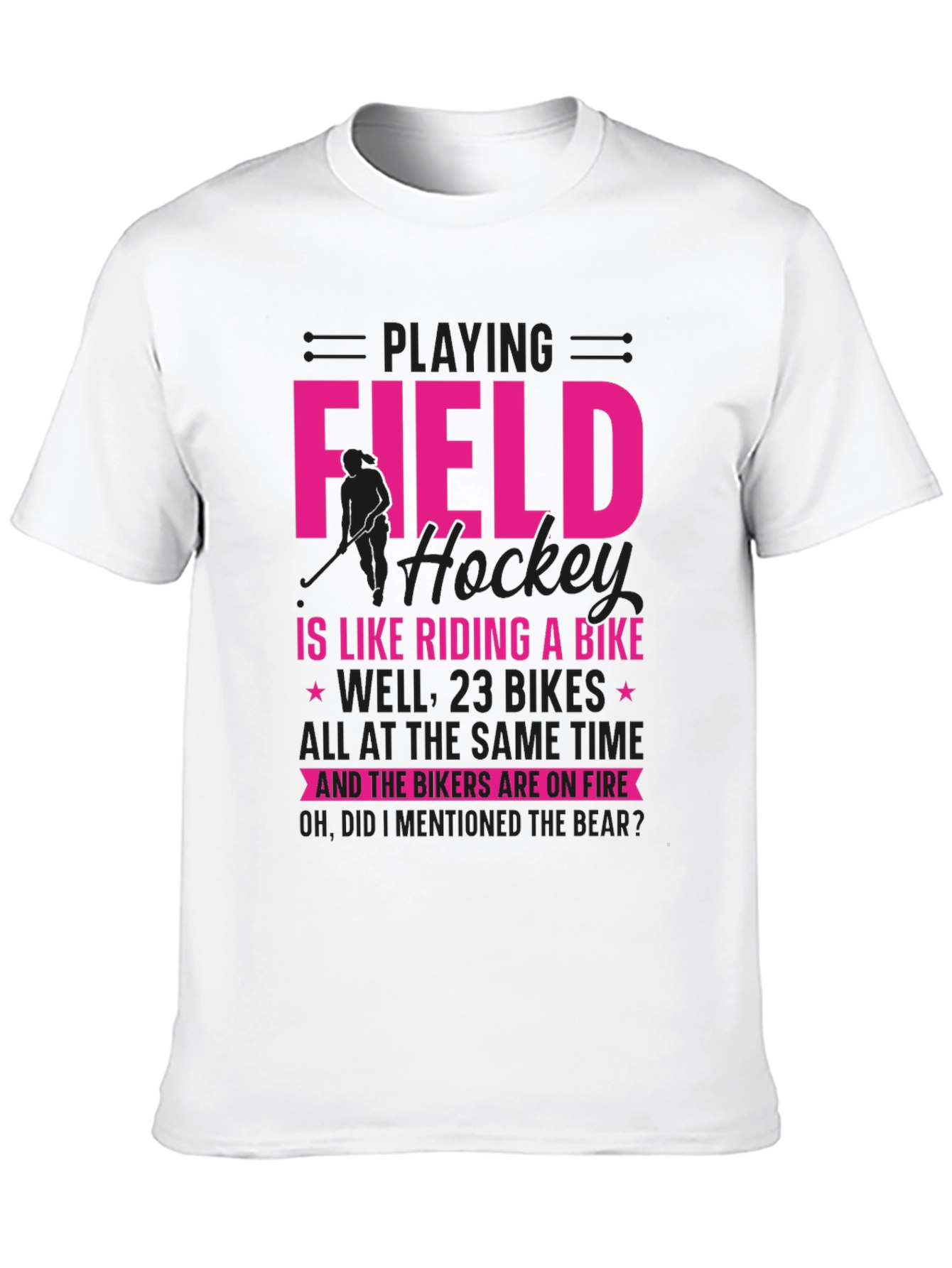 Funny Field Hockey Biker T-Shirt