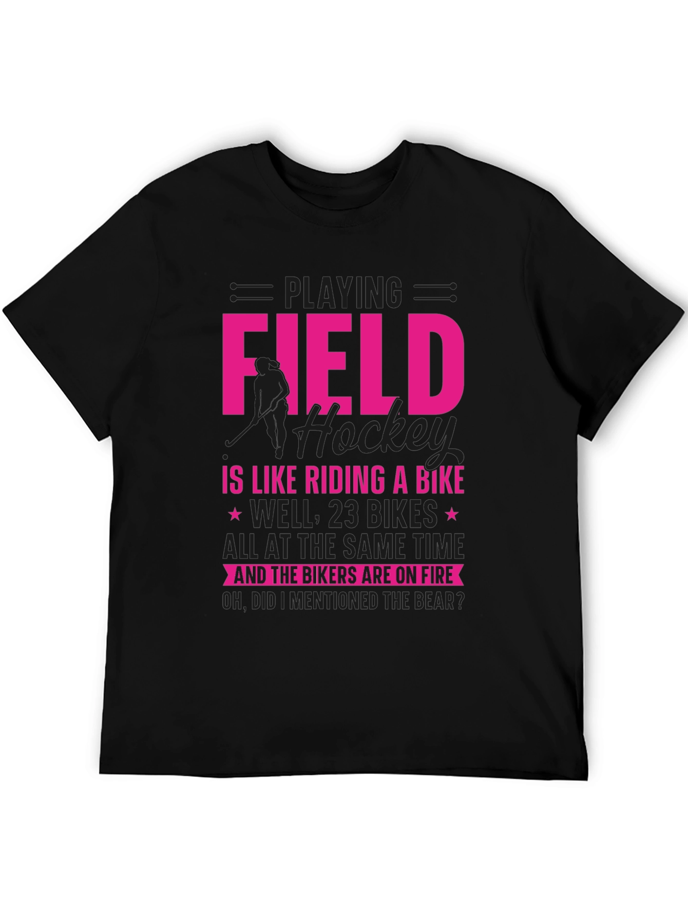 Funny Field Hockey Biker T-Shirt