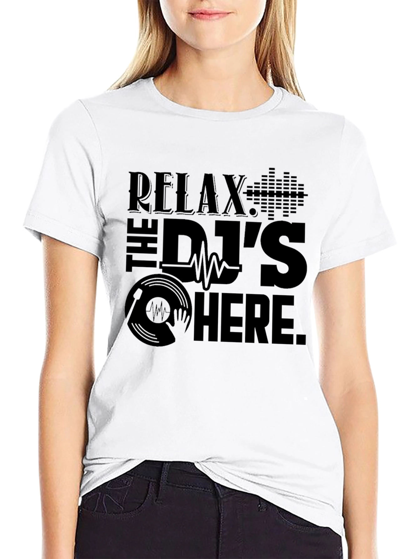 Relax The DJs Here Black Graphic T-Shirt