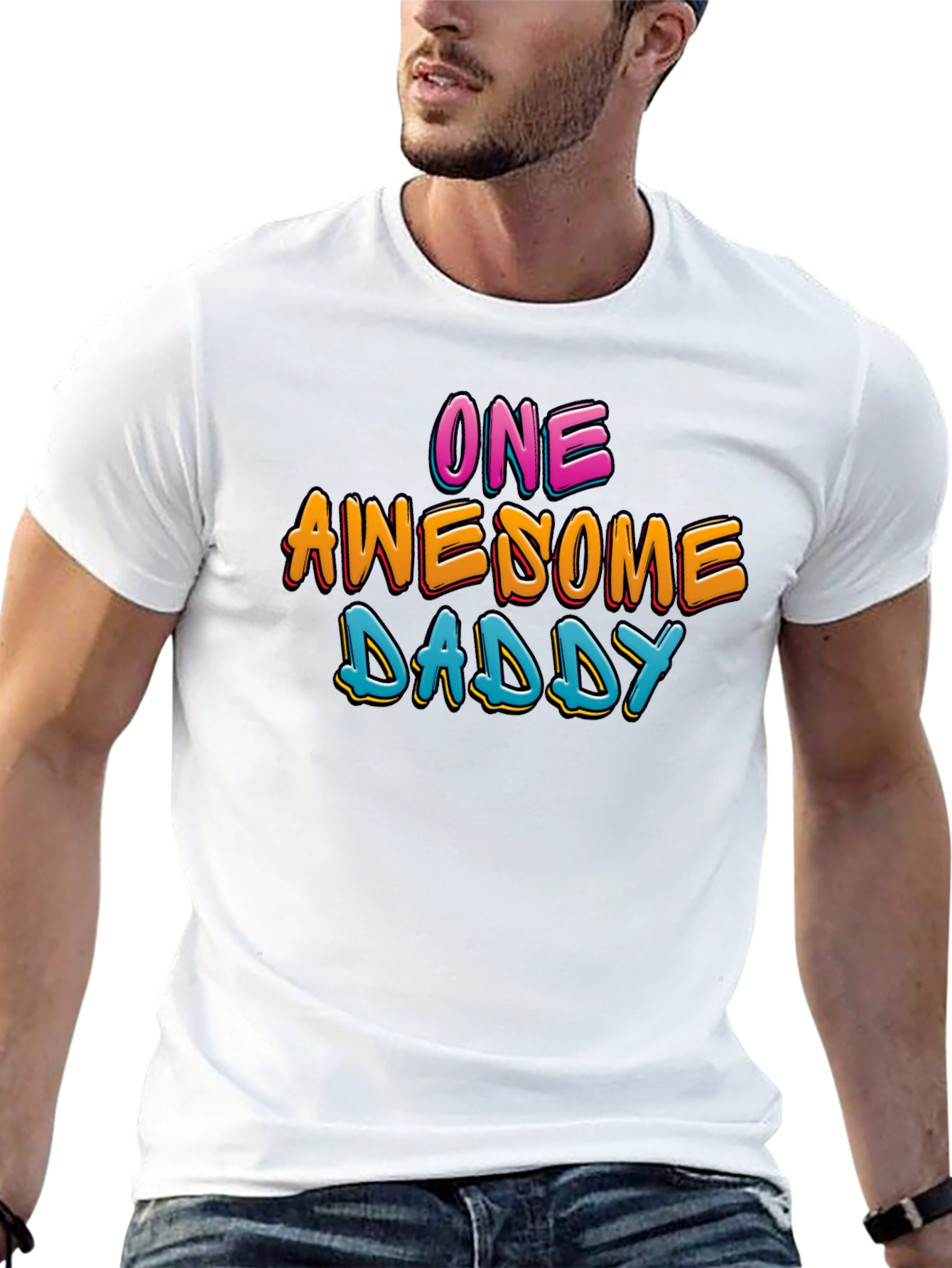 One Awesome Daddy T-Shirt - Graphic Print