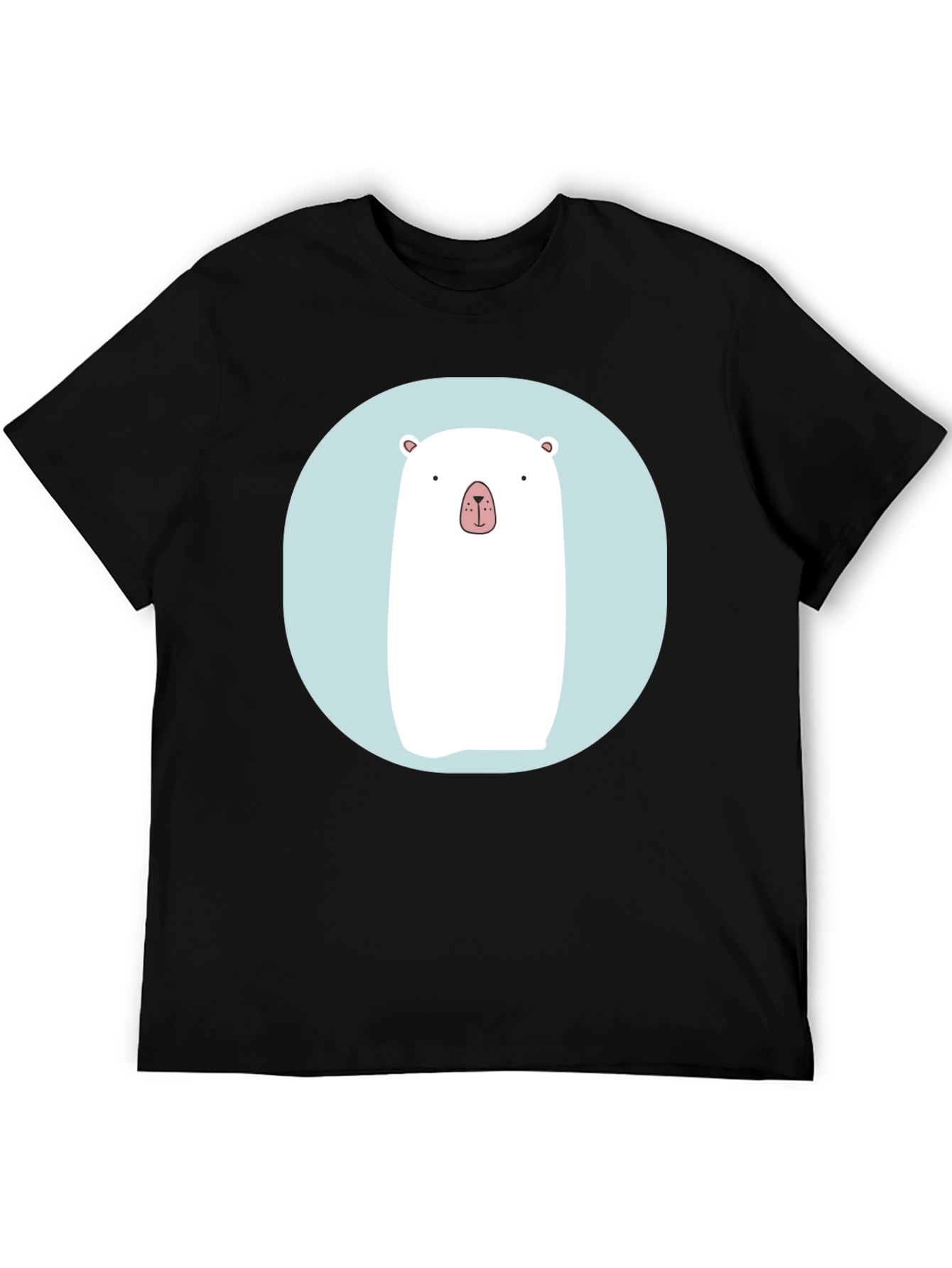 Cute Polar Bear Graphic T-Shirt - Black