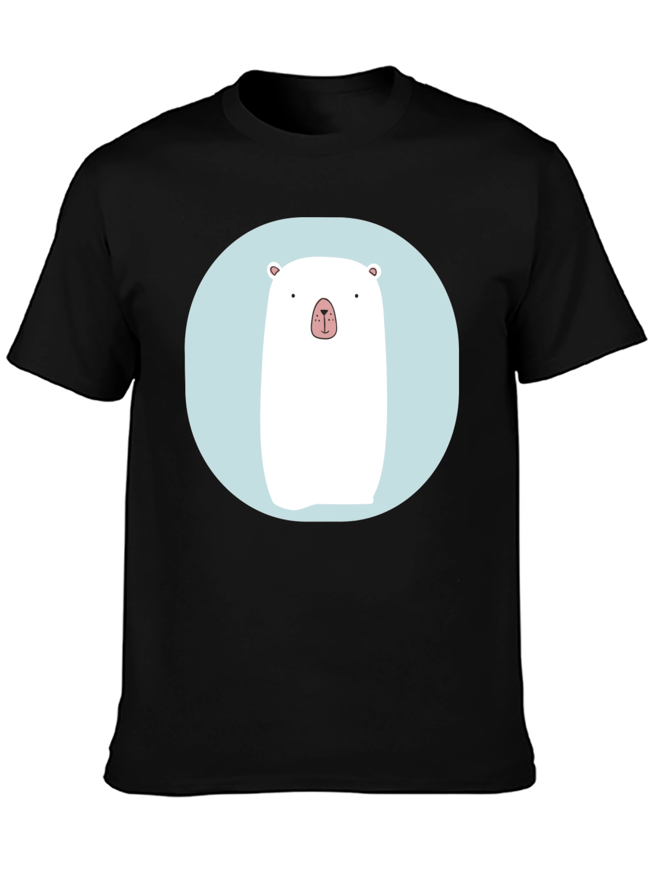 Cute Polar Bear Graphic T-Shirt - Black