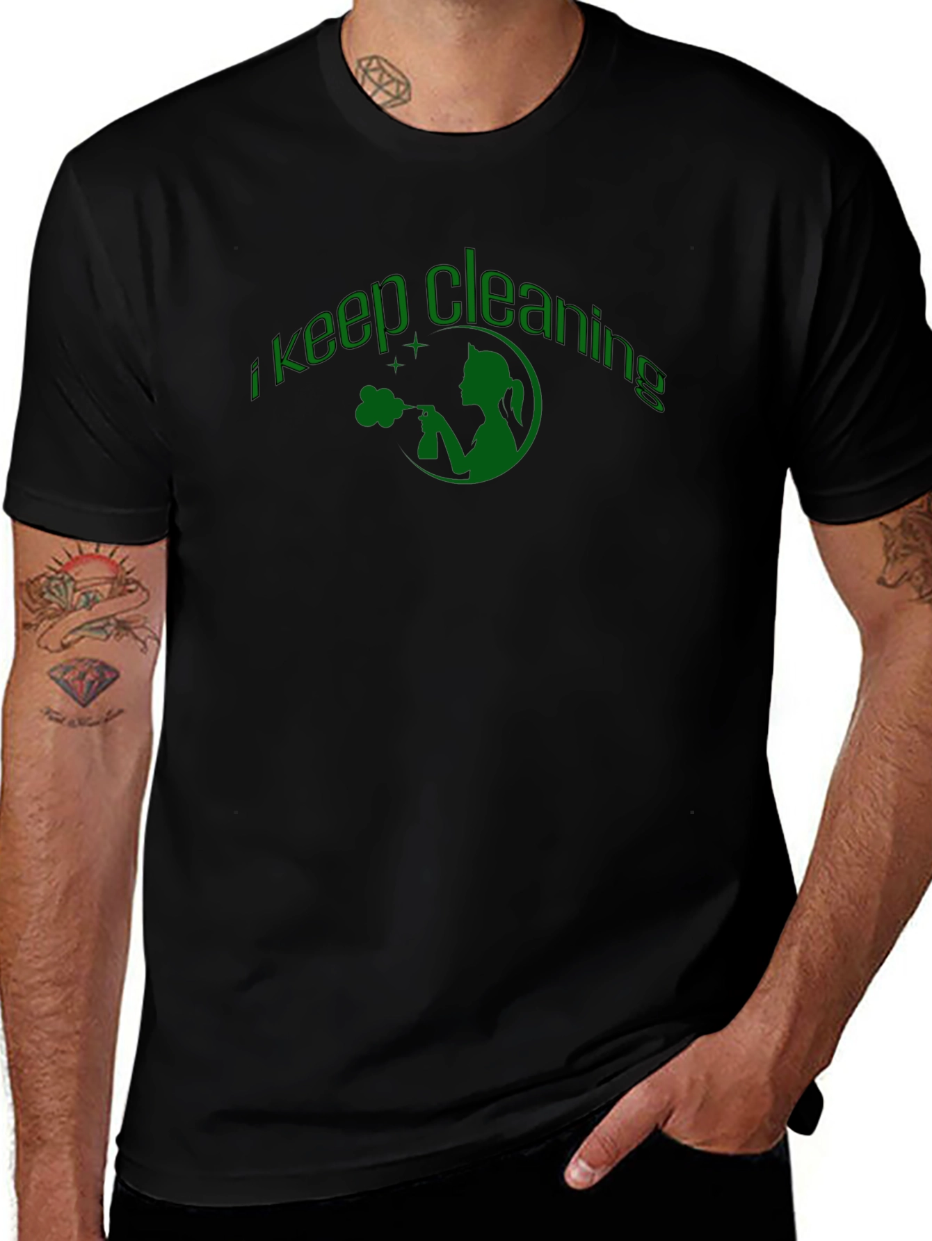 I Keep Cleaning T-Shirt - Black