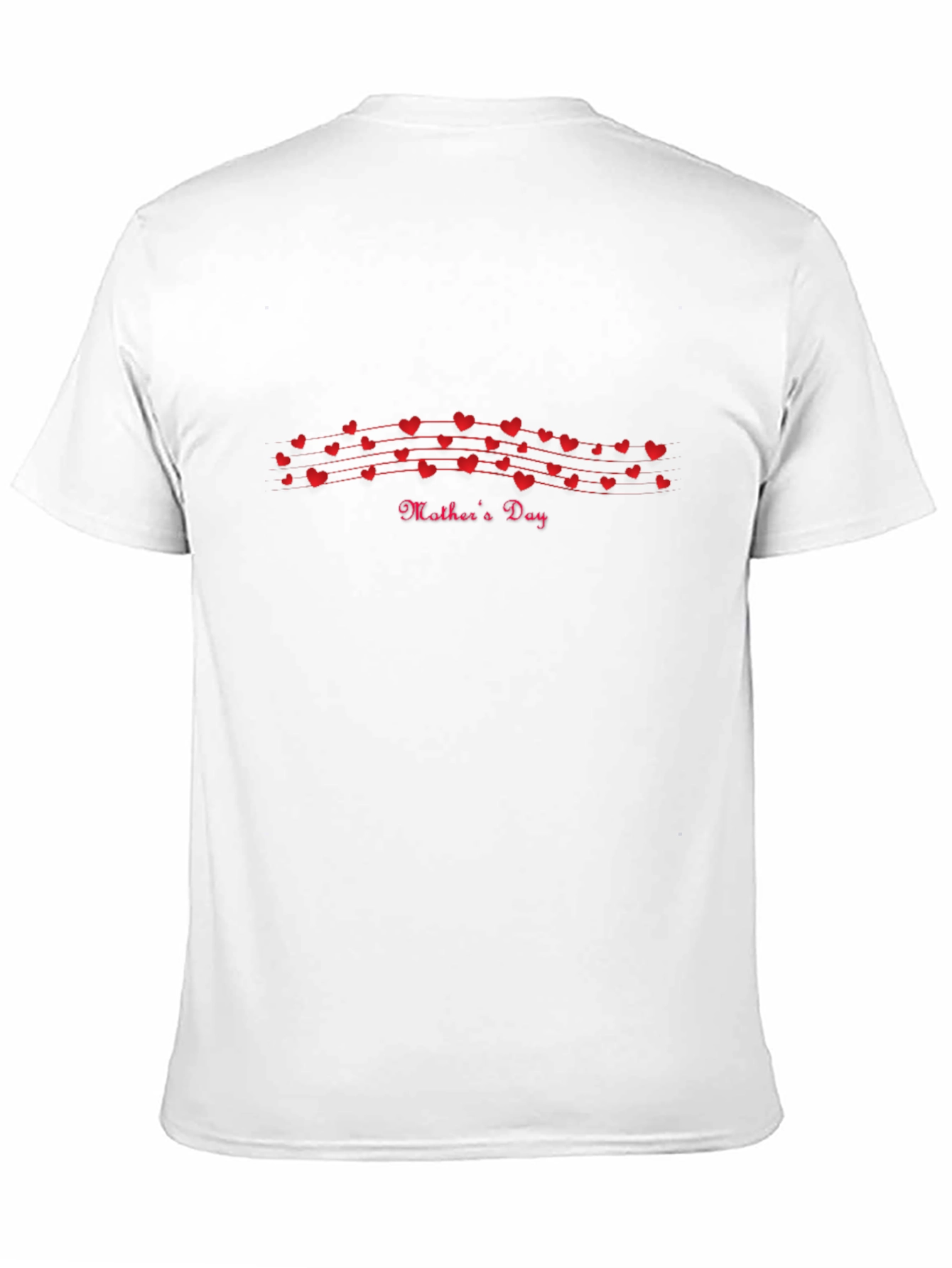 Mothers Day Heart String Black T-Shirt