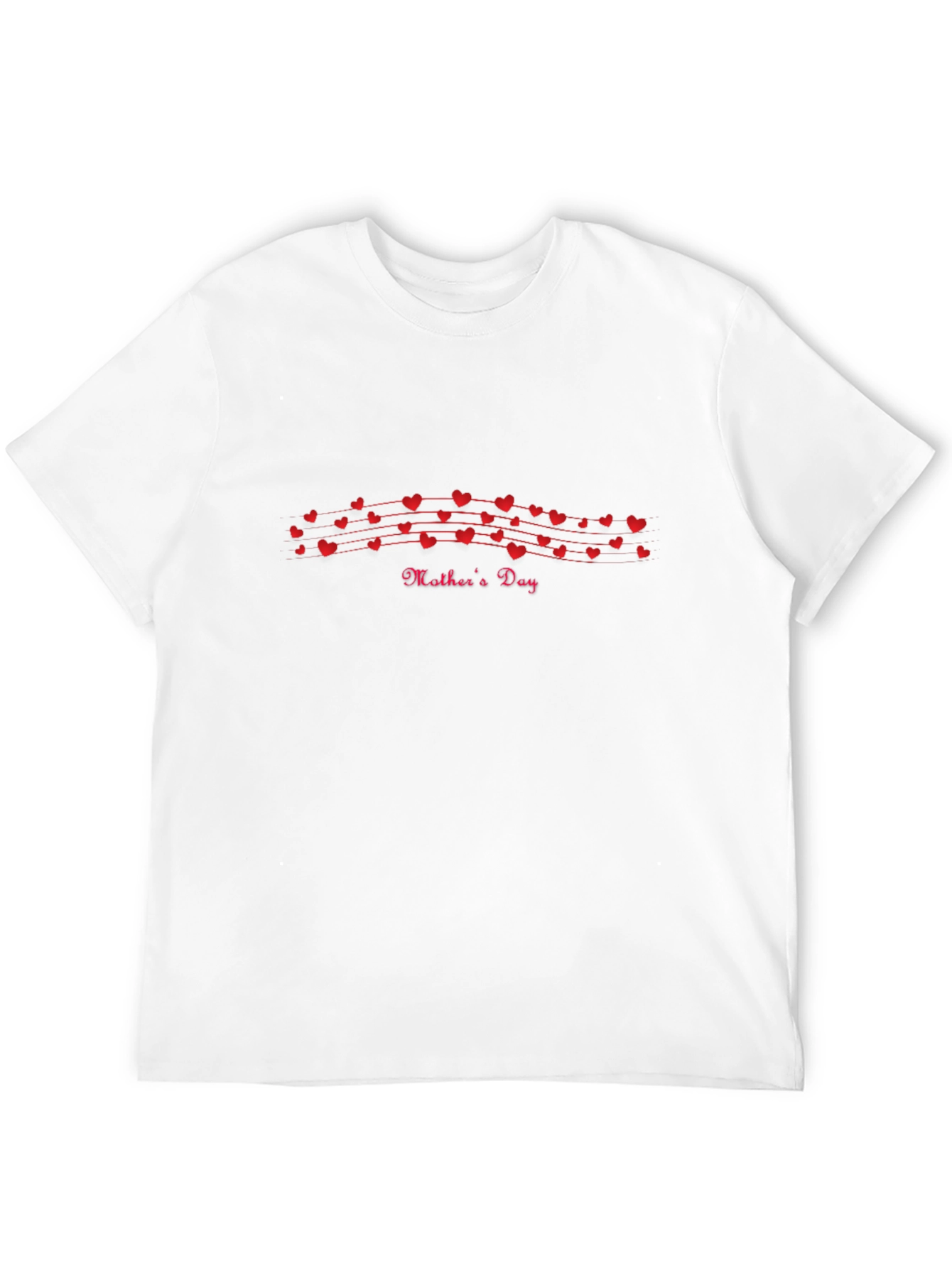 Mothers Day Heart String Black T-Shirt