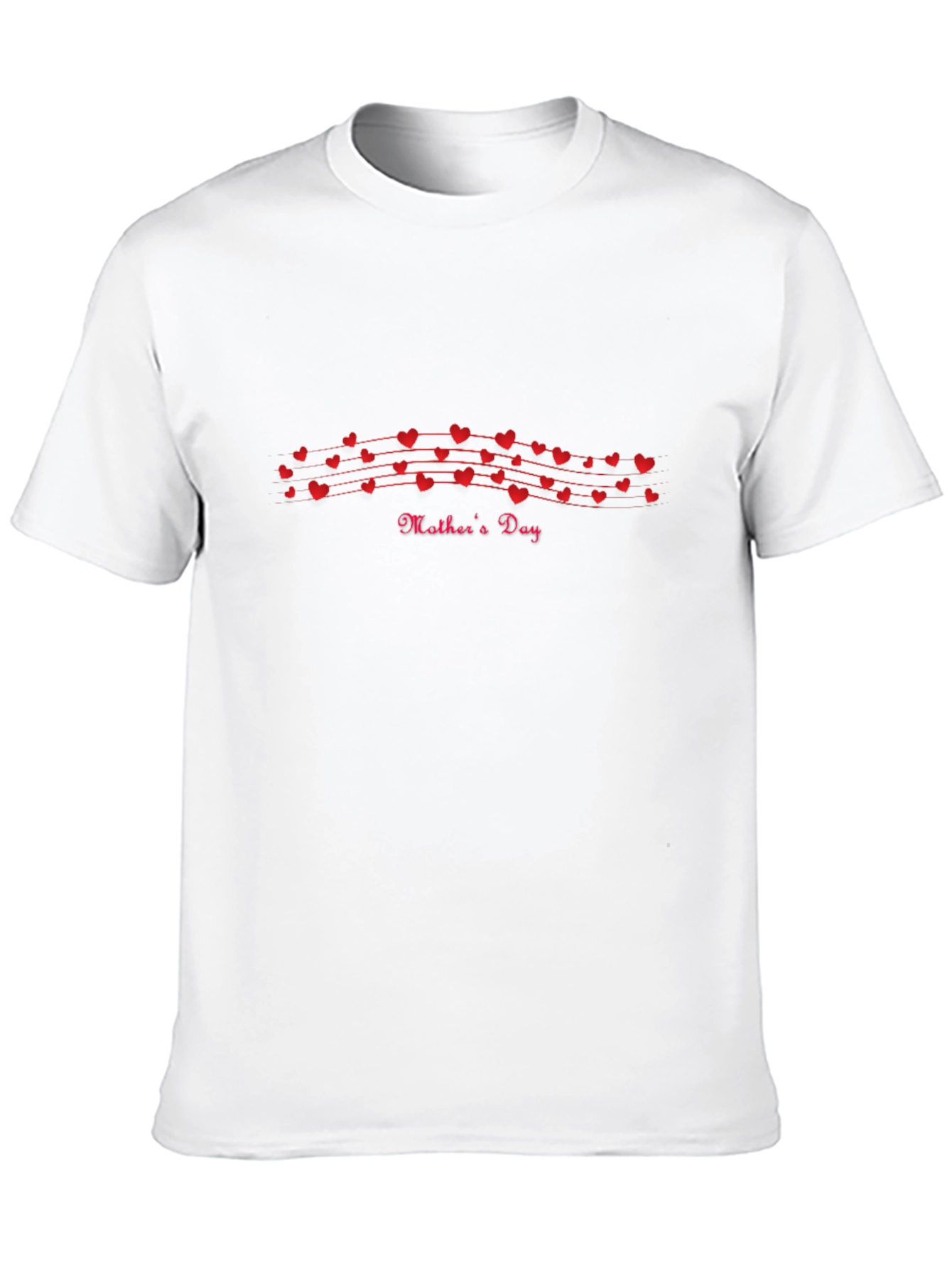 Mothers Day Heart String Black T-Shirt