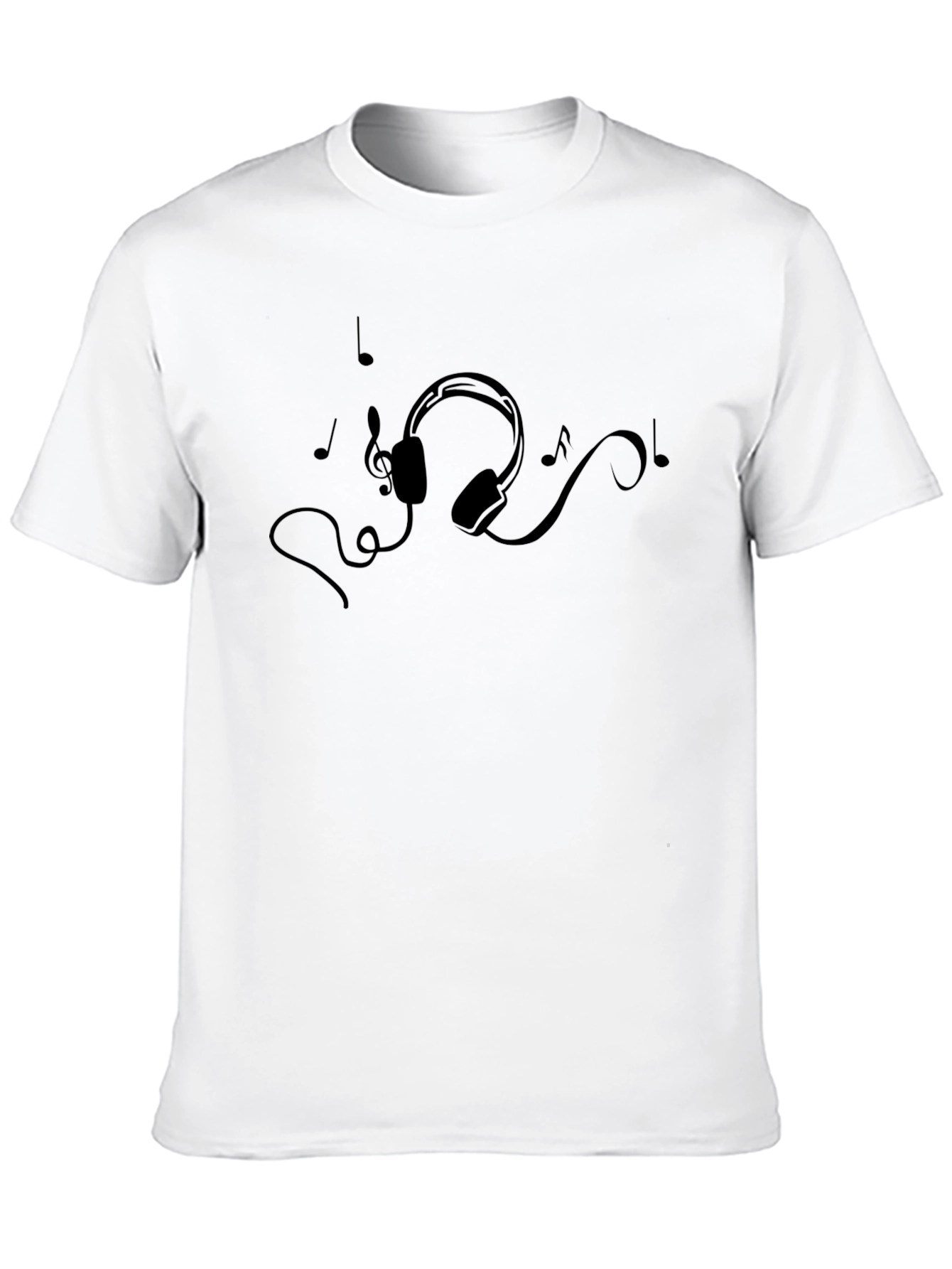 Music Lovers Tee: Headphones & Notes Graphic T-Shirt