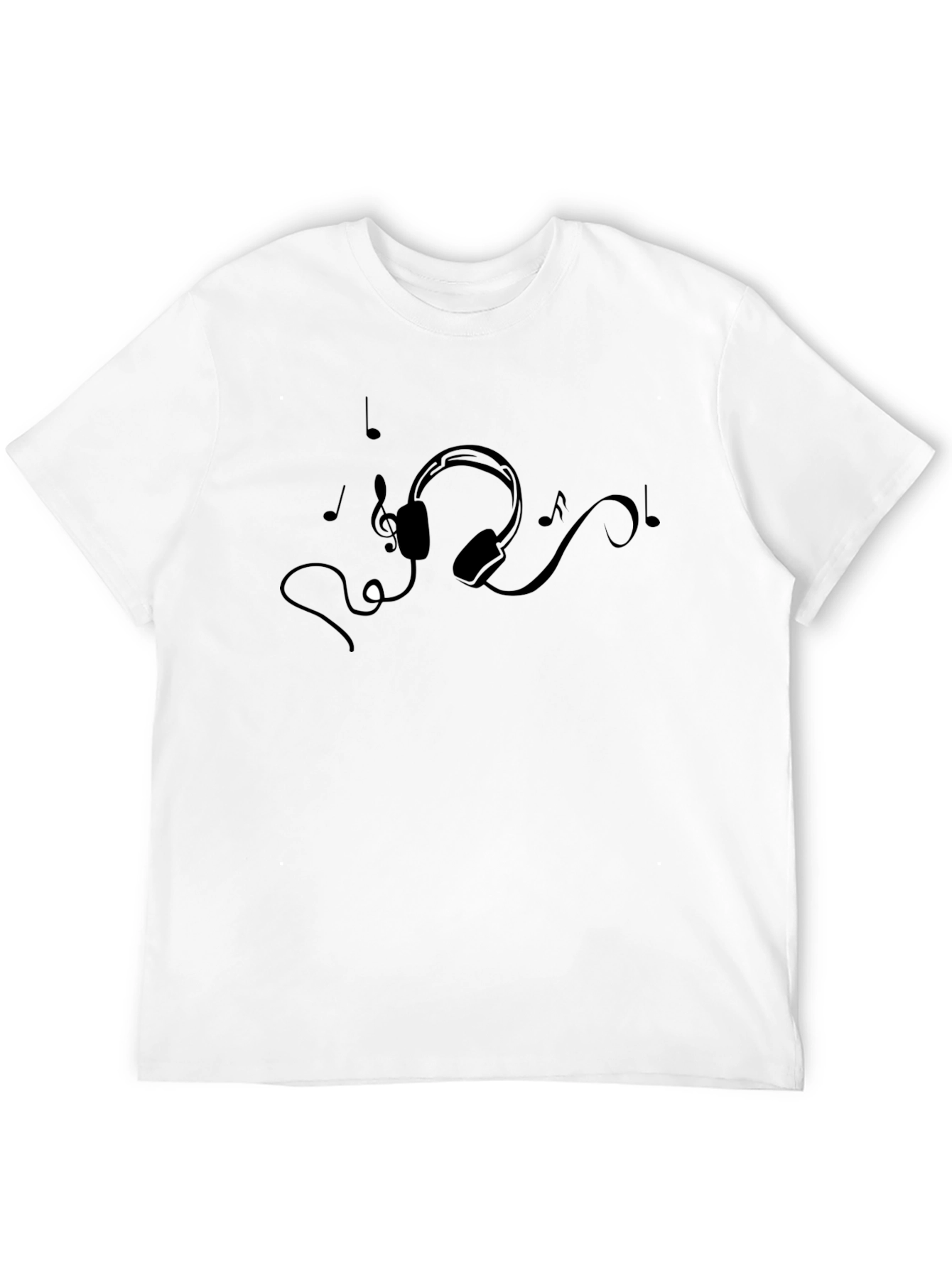 Music Lovers Tee: Headphones & Notes Graphic T-Shirt