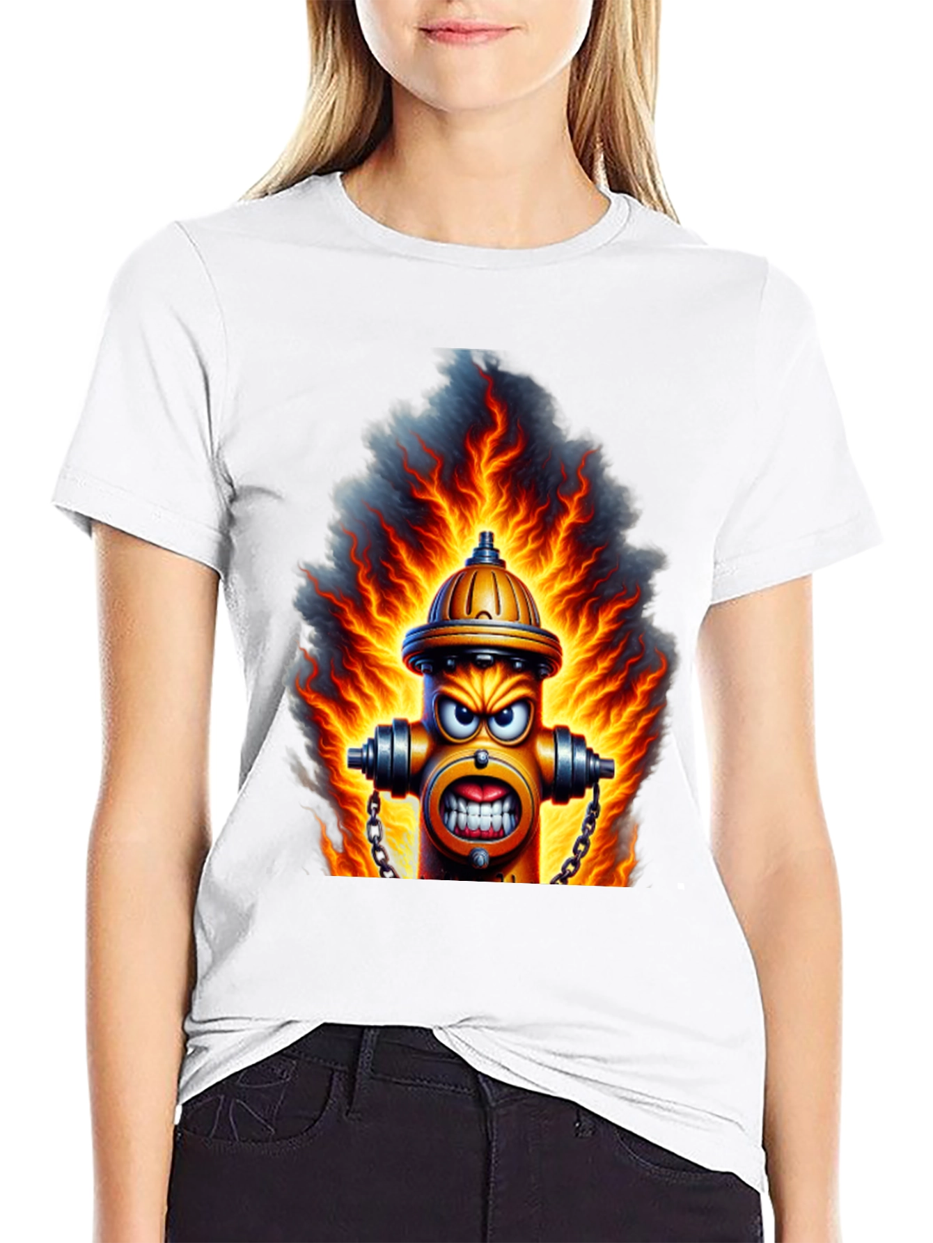 Fiery Hydrant Graphic Tee - Bold Streetwear