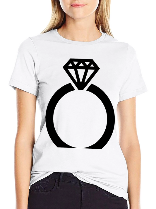 Engagement Ring Graphic Tee - Black Cotton Comfort