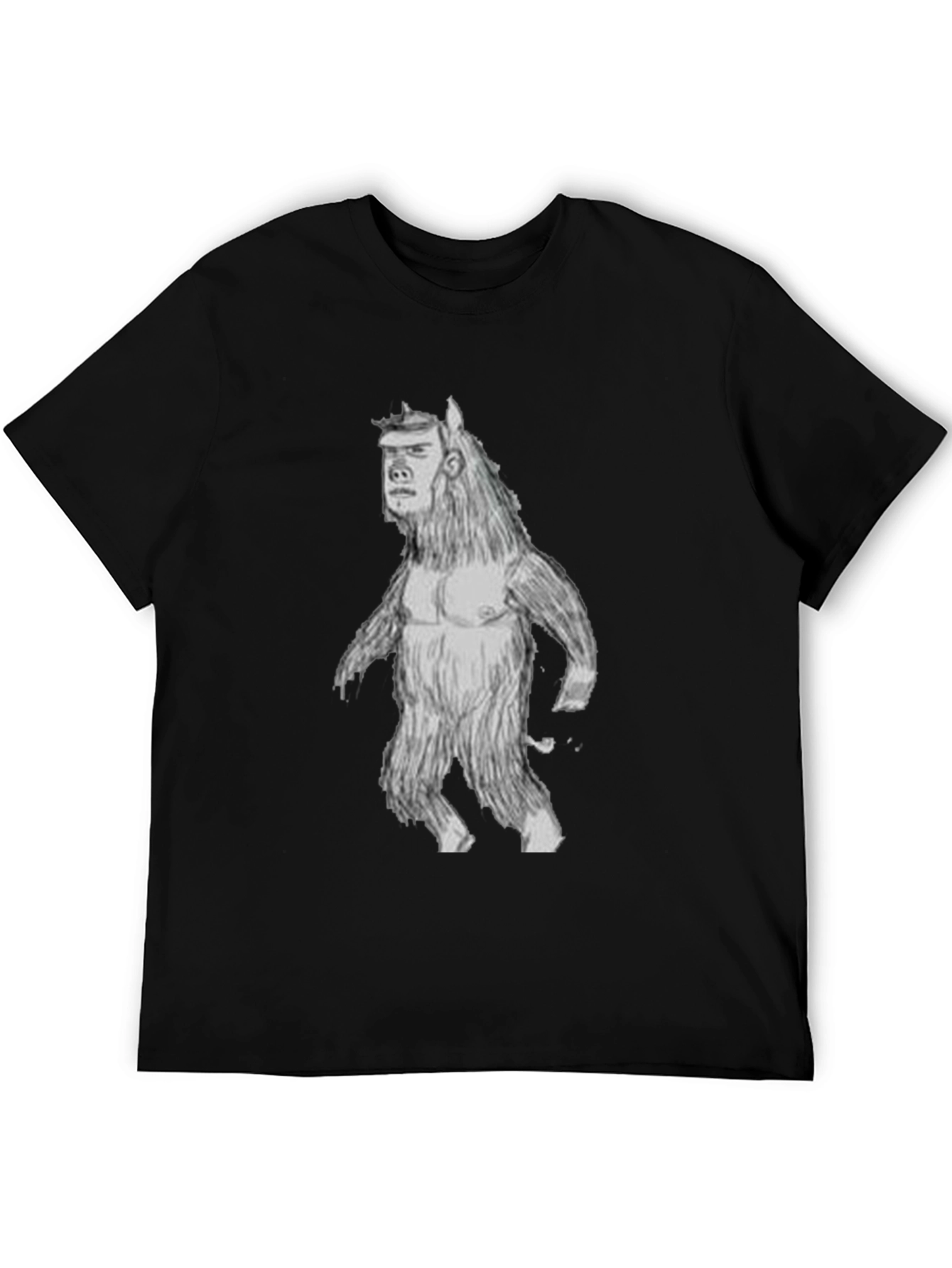 Mans Black T-Shirt with Monster Graphic