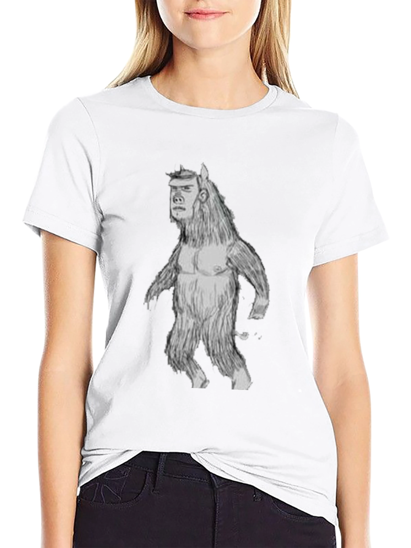 Mans Black T-Shirt with Monster Graphic