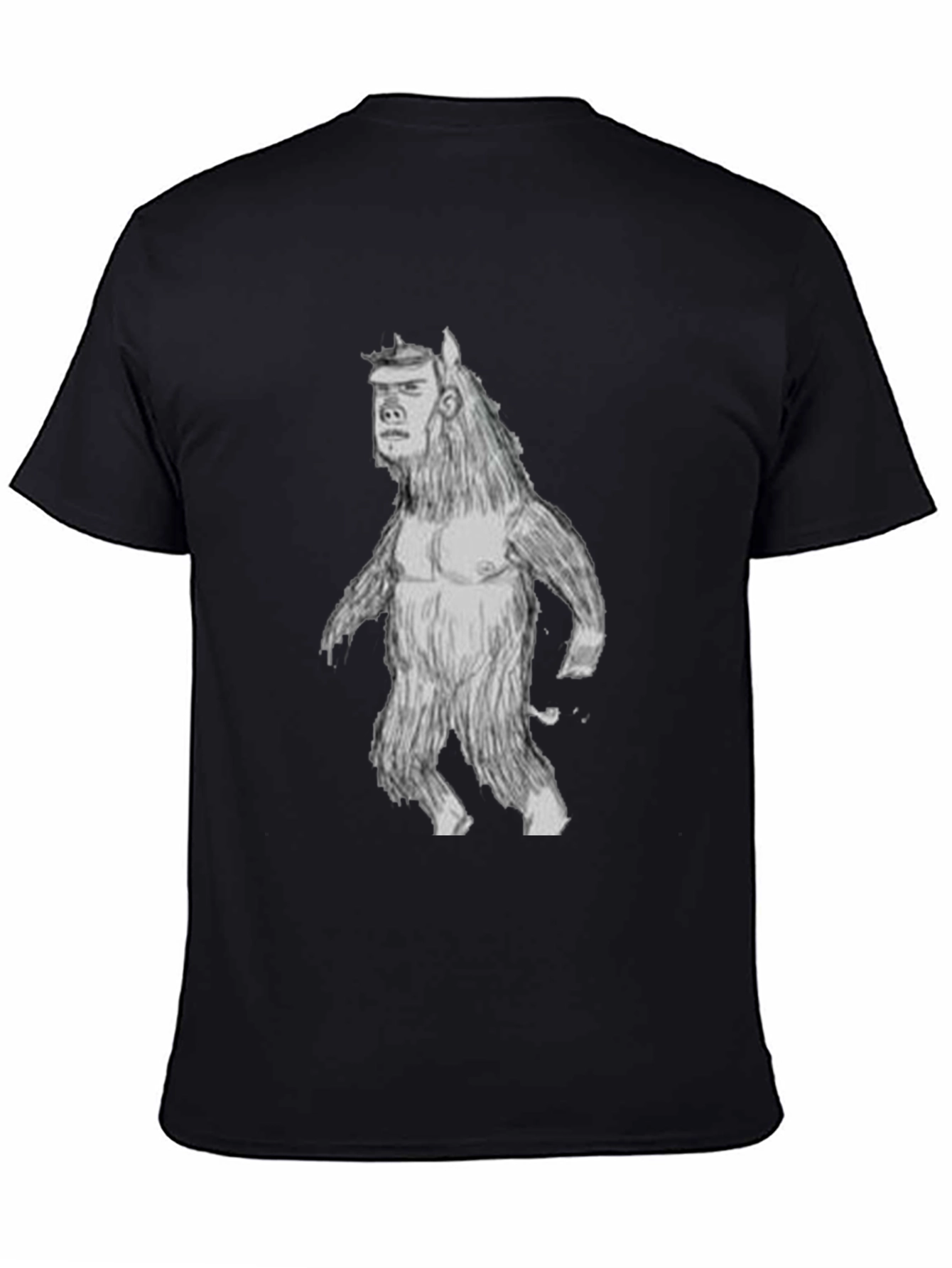 Mans Black T-Shirt with Monster Graphic