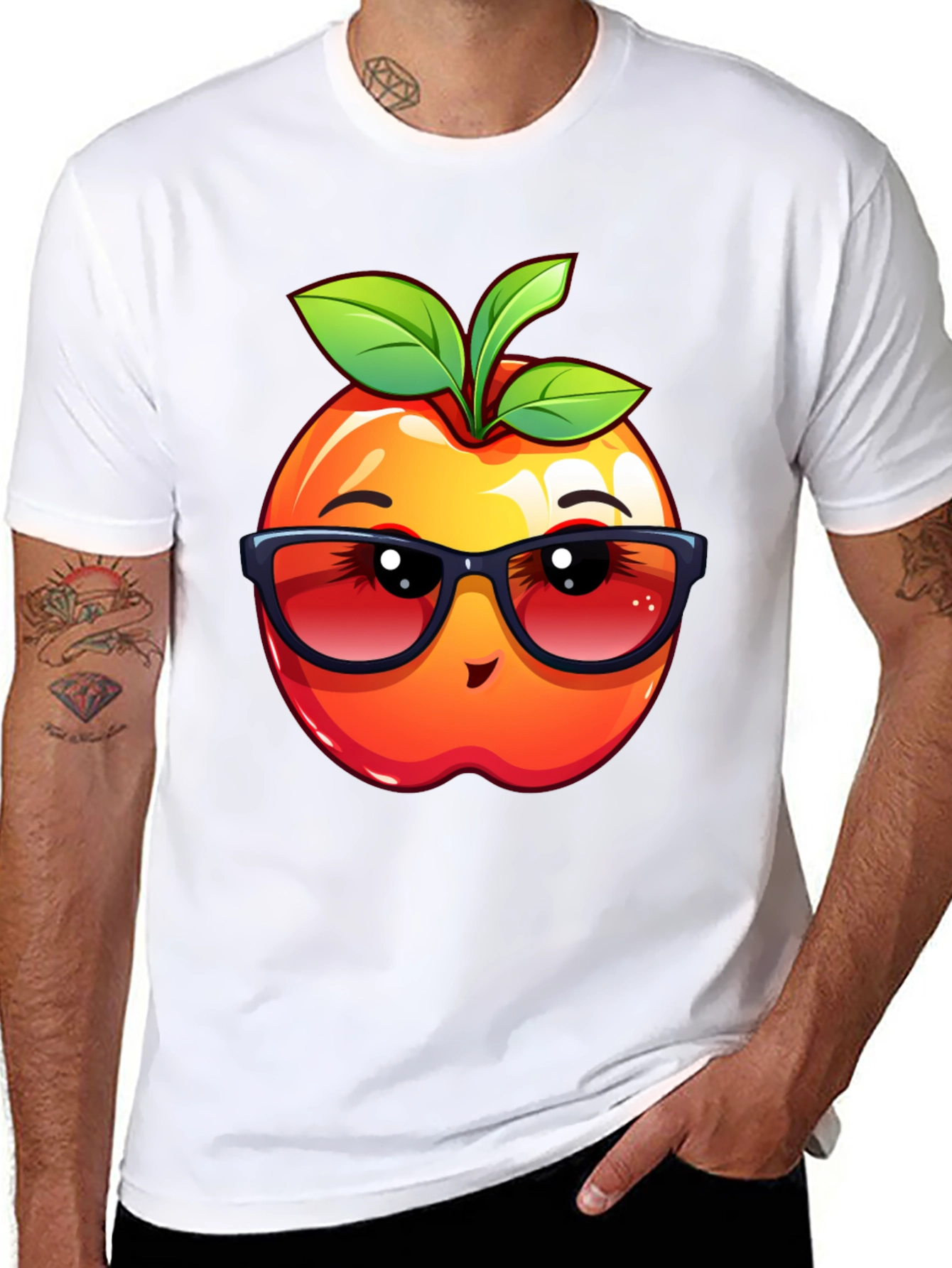 Cool Apple Graphic Tee - Fruit with Shades!