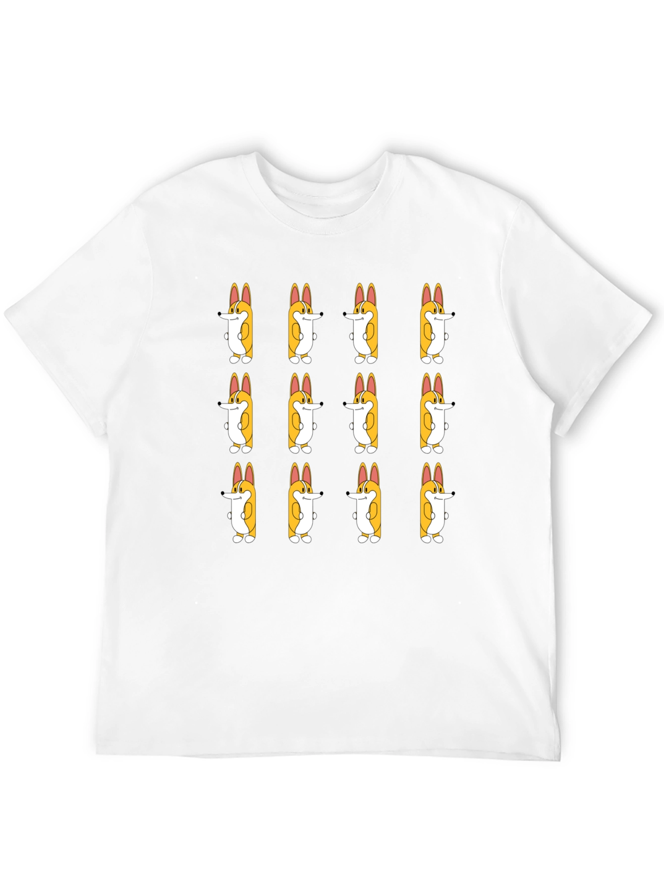 Corgi Cartoon Pattern Tee