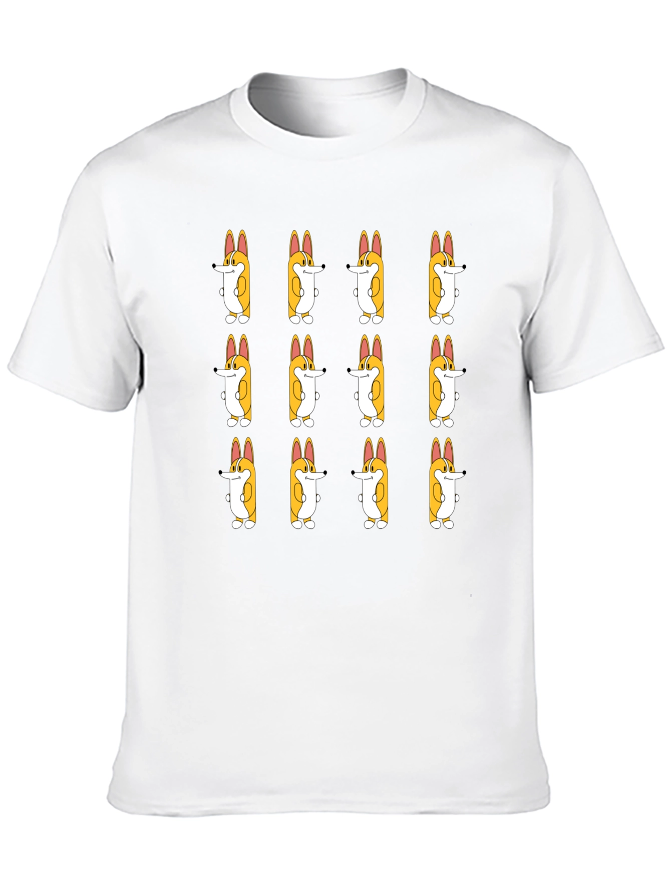 Corgi Cartoon Pattern Tee