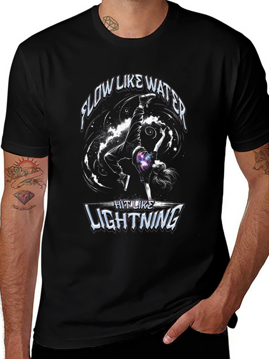 Flow Like Water Lightning Strike Graphic T-Shirt