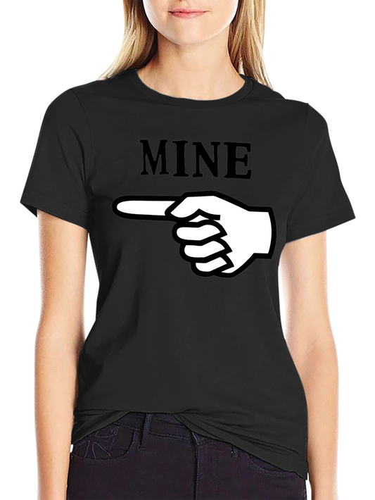Funny MINE Pointing Hand Graphic T-Shirt