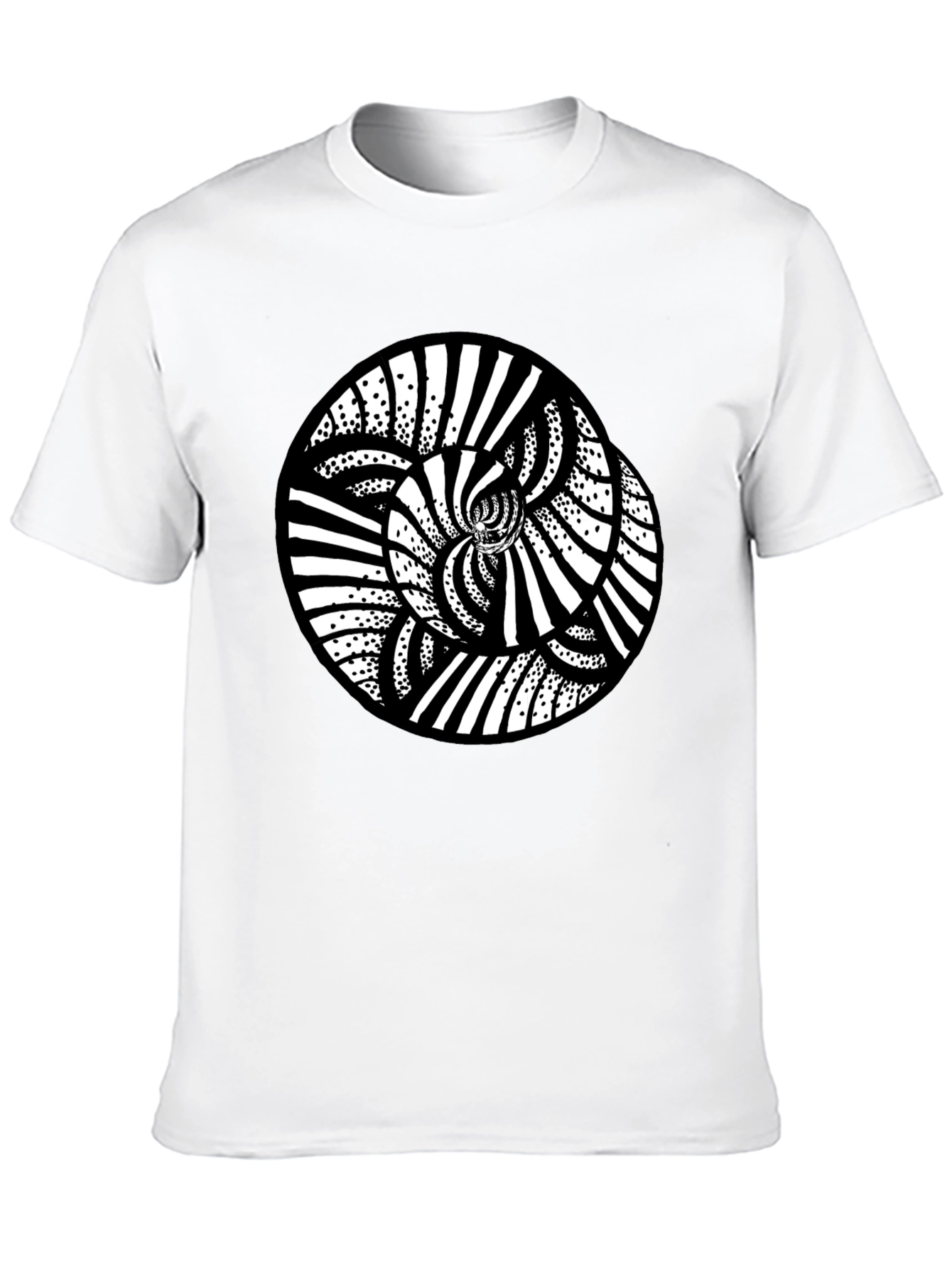 Abstract Spiral Graphic Black T-Shirt