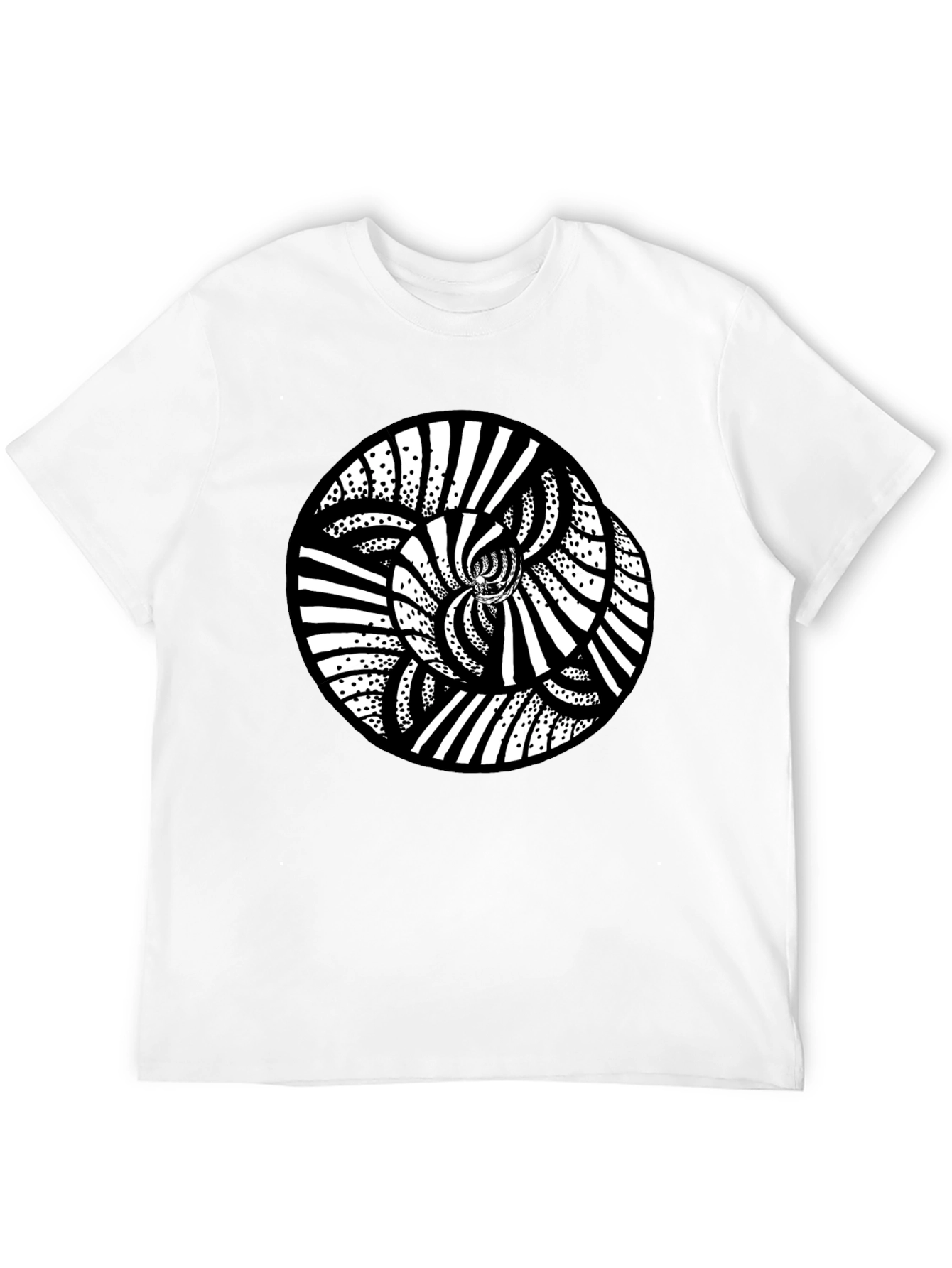 Abstract Spiral Graphic Black T-Shirt