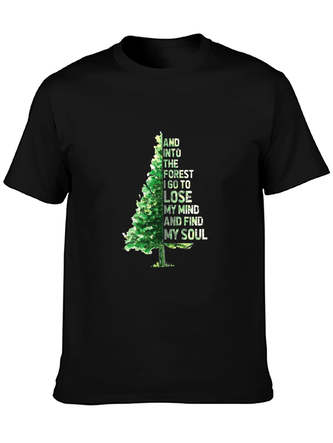 Nature Lovers Black T-Shirt - Forest & Soul