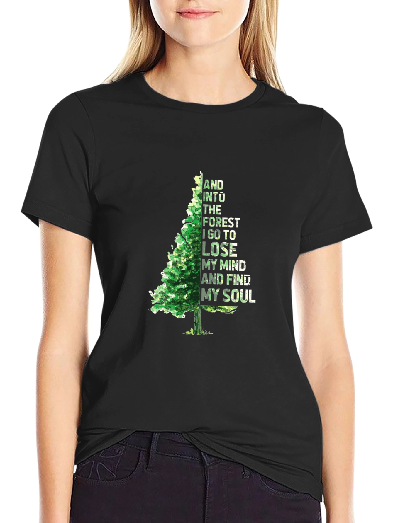 Nature Lovers Black T-Shirt - Forest & Soul