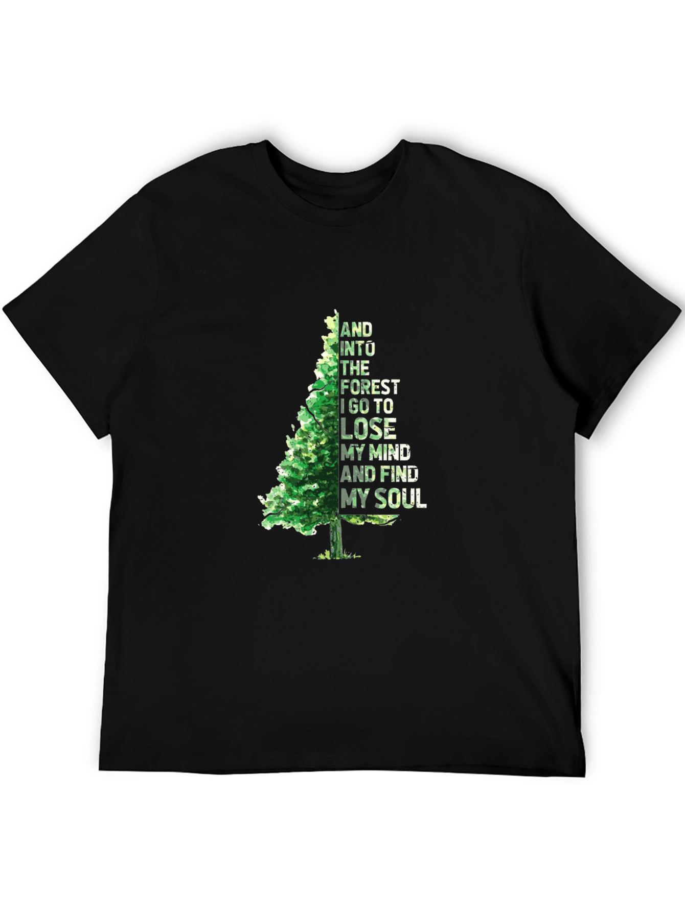 Nature Lovers Black T-Shirt - Forest & Soul