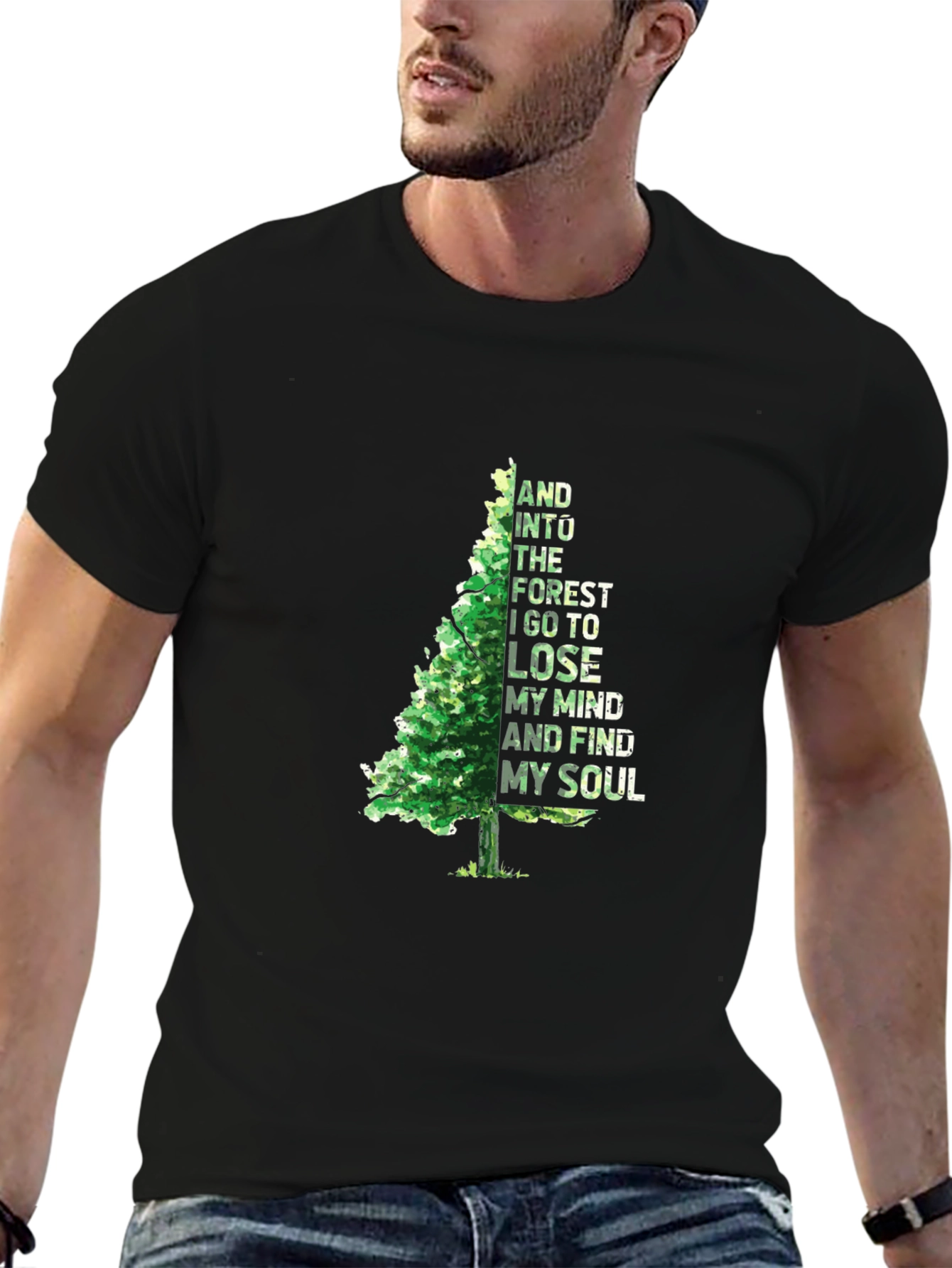 Nature Lovers Black T-Shirt - Forest & Soul