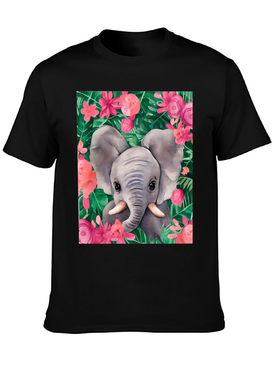 Elephant Floral Graphic Tee