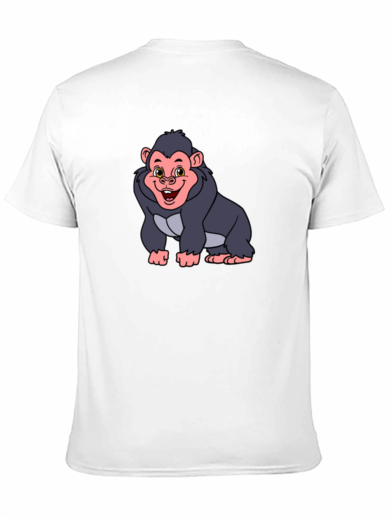 Cartoon Gorilla Graphic Tee - Black Unisex T-Shirt