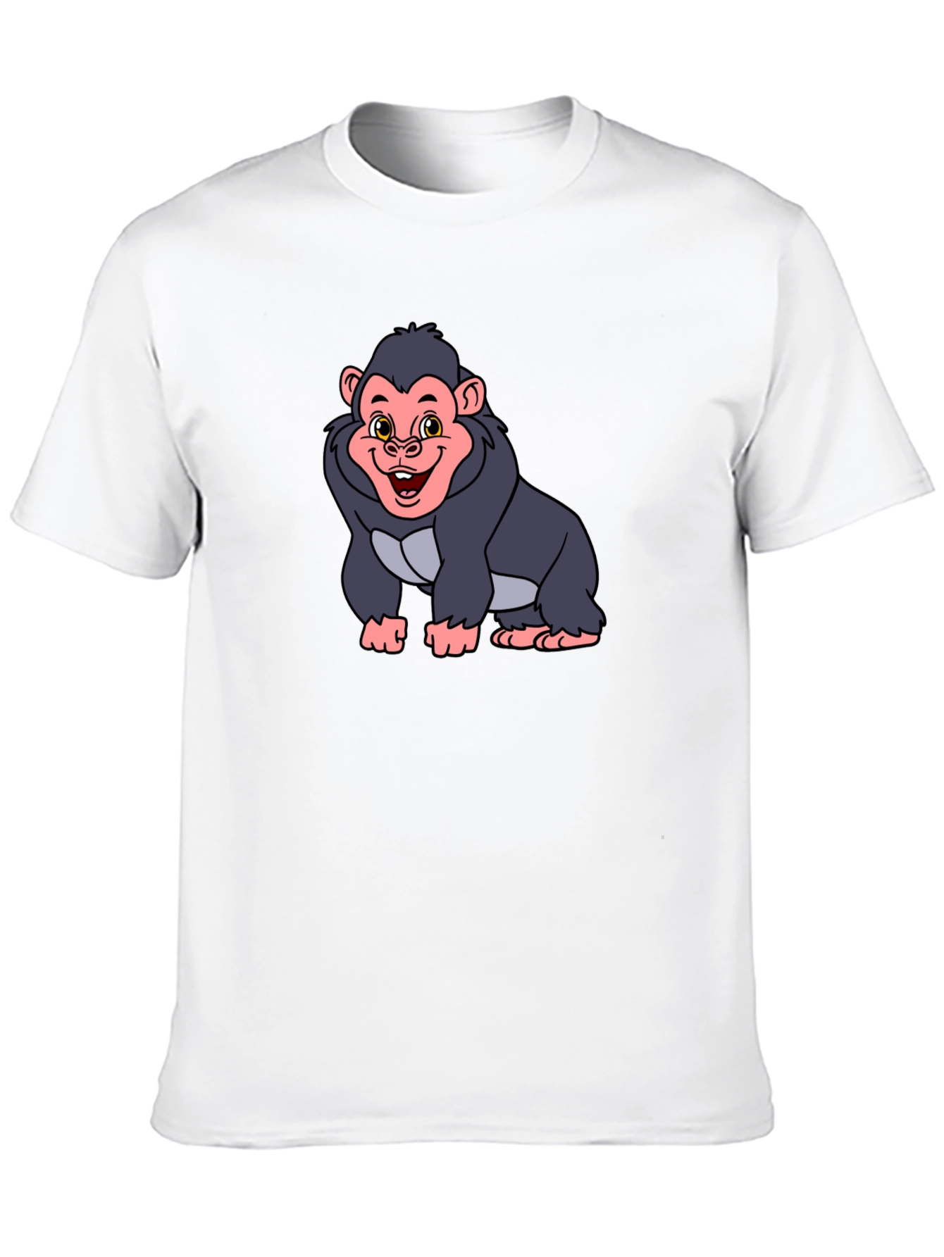 Cartoon Gorilla Graphic Tee - Black Unisex T-Shirt