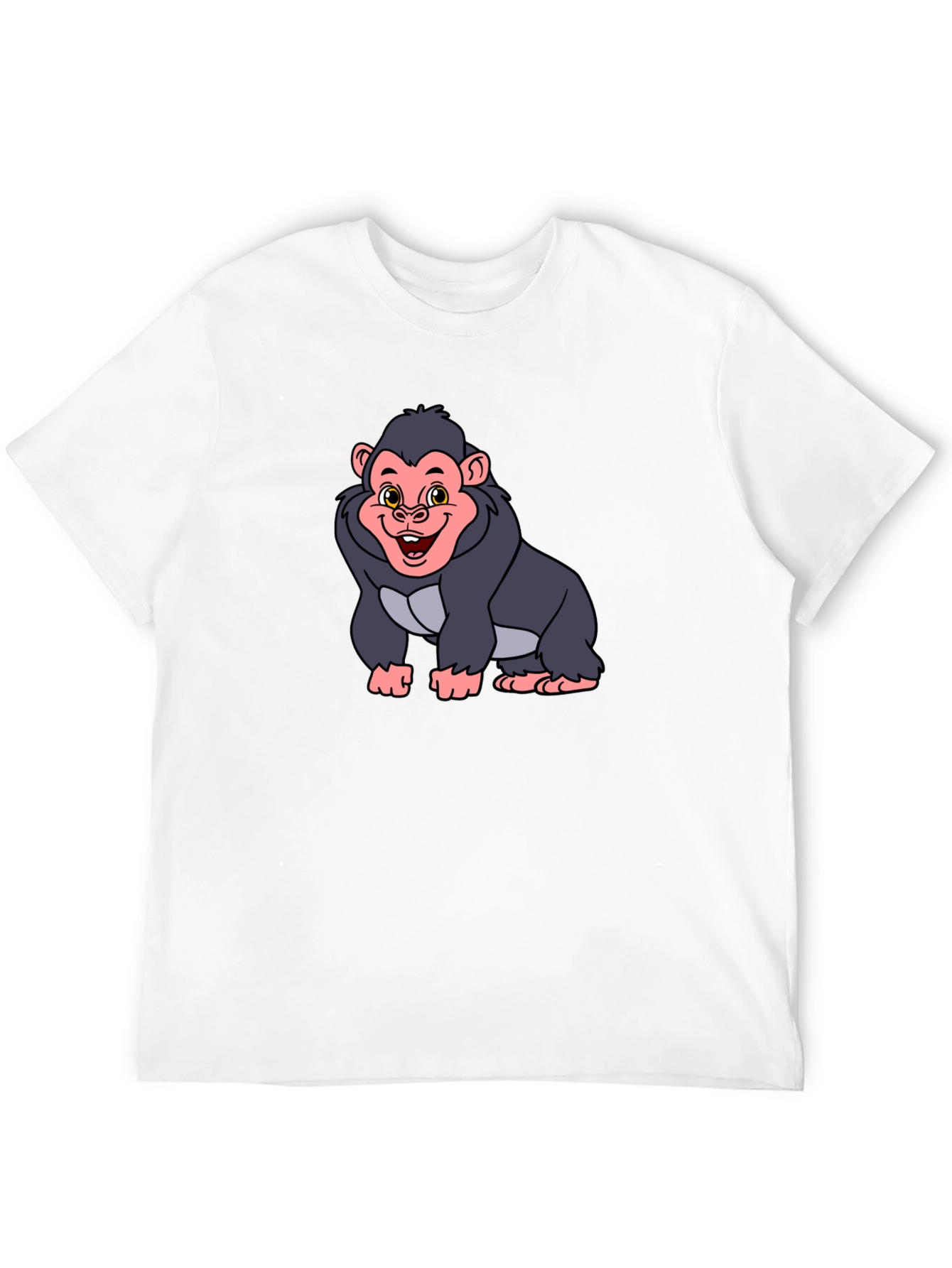 Cartoon Gorilla Graphic Tee - Black Unisex T-Shirt