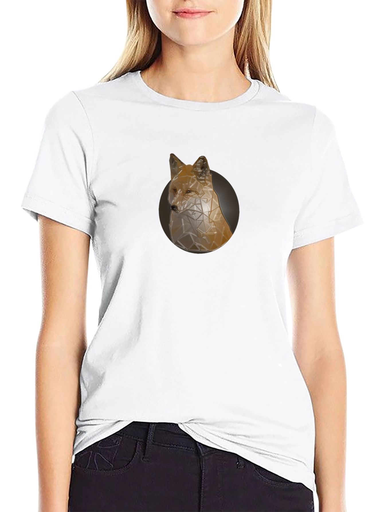 Geometric Fox Graphic Tee - Modern Style