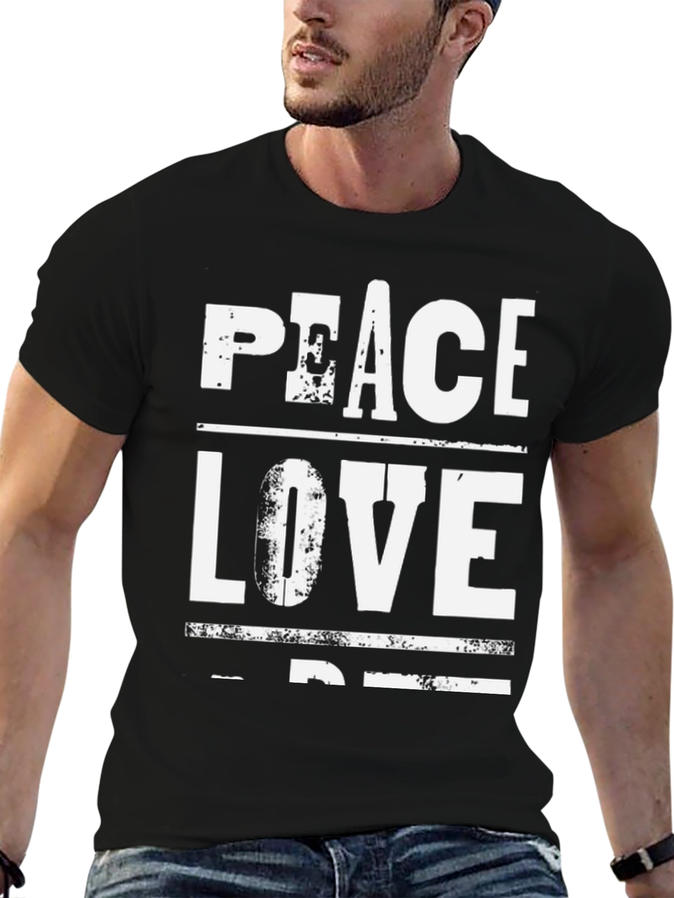 Peace Love Design Black T-Shirt