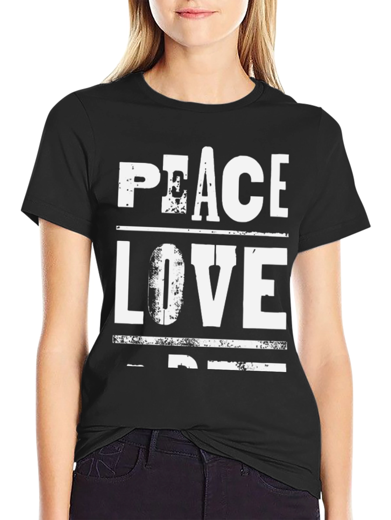 Peace Love Design Black T-Shirt