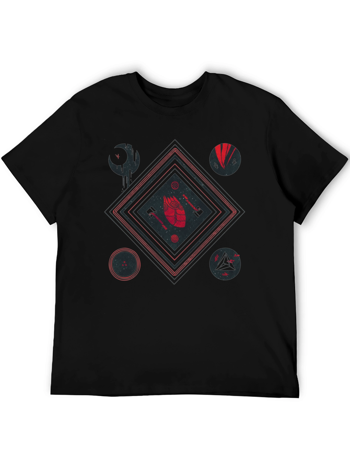 Abstract Graphic T-Shirt Black Tee Unique Design