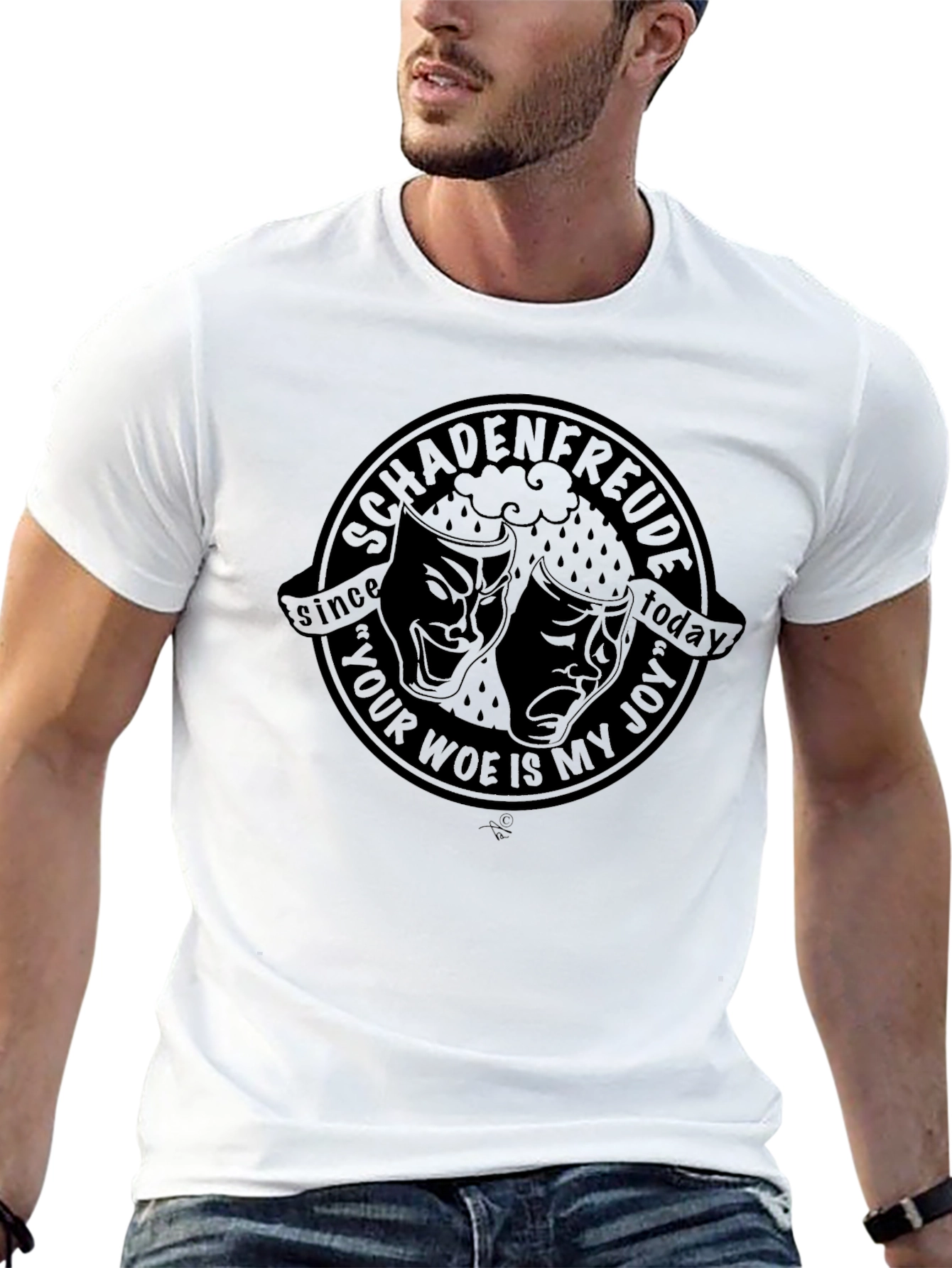 Schadenfreude Drama Masks Graphic T-Shirt