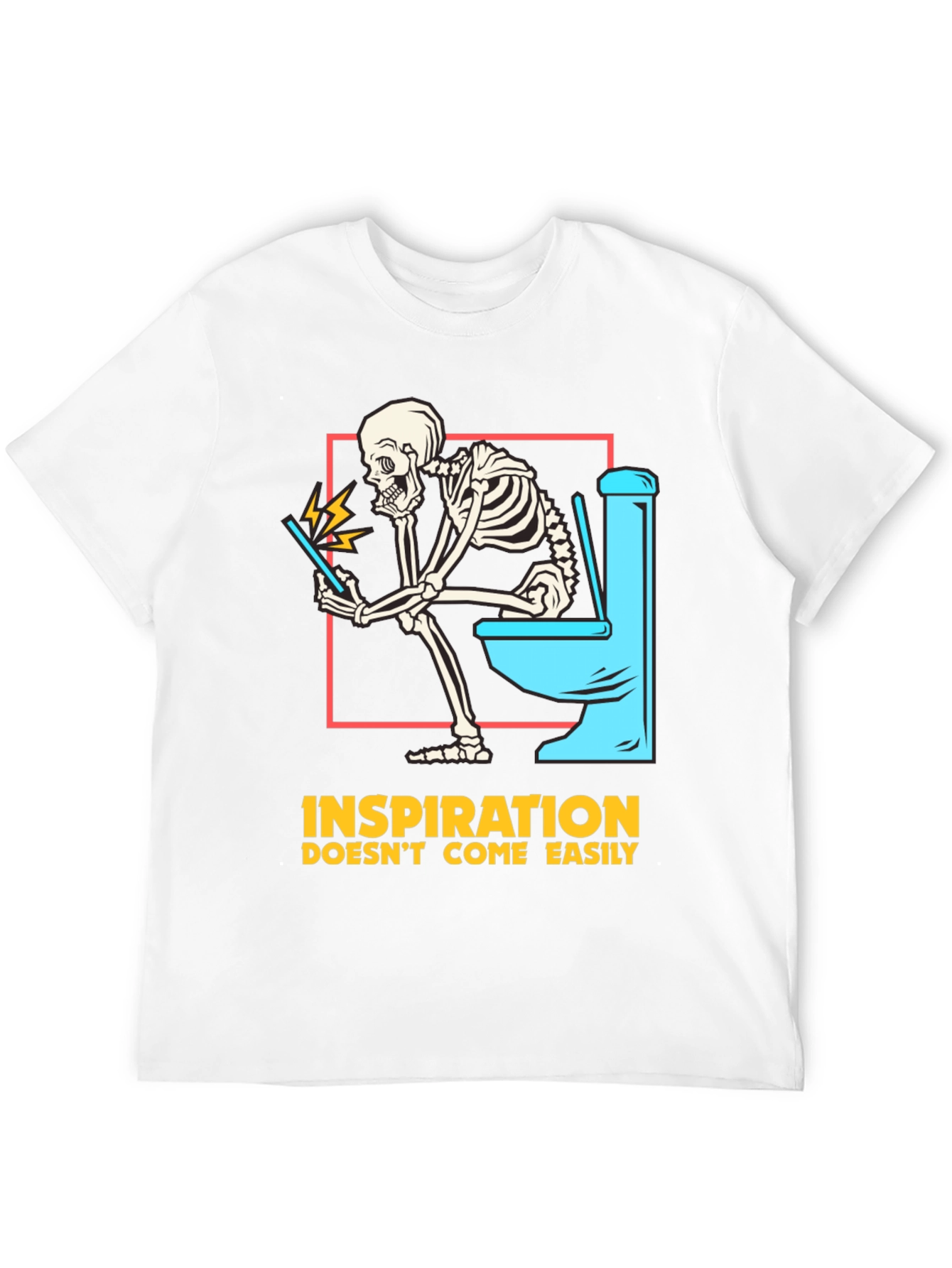 Inspiration T-Shirt - Funny Skeleton on Toilet Design