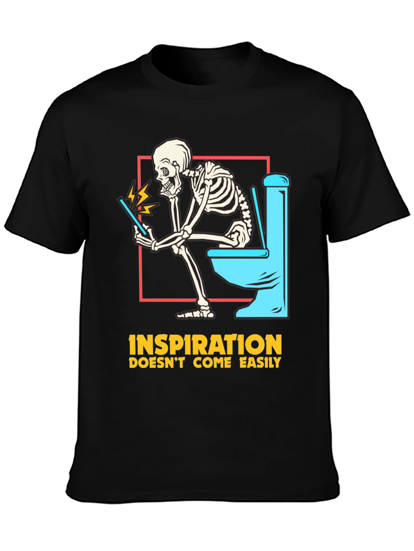 Inspiration T-Shirt - Funny Skeleton on Toilet Design